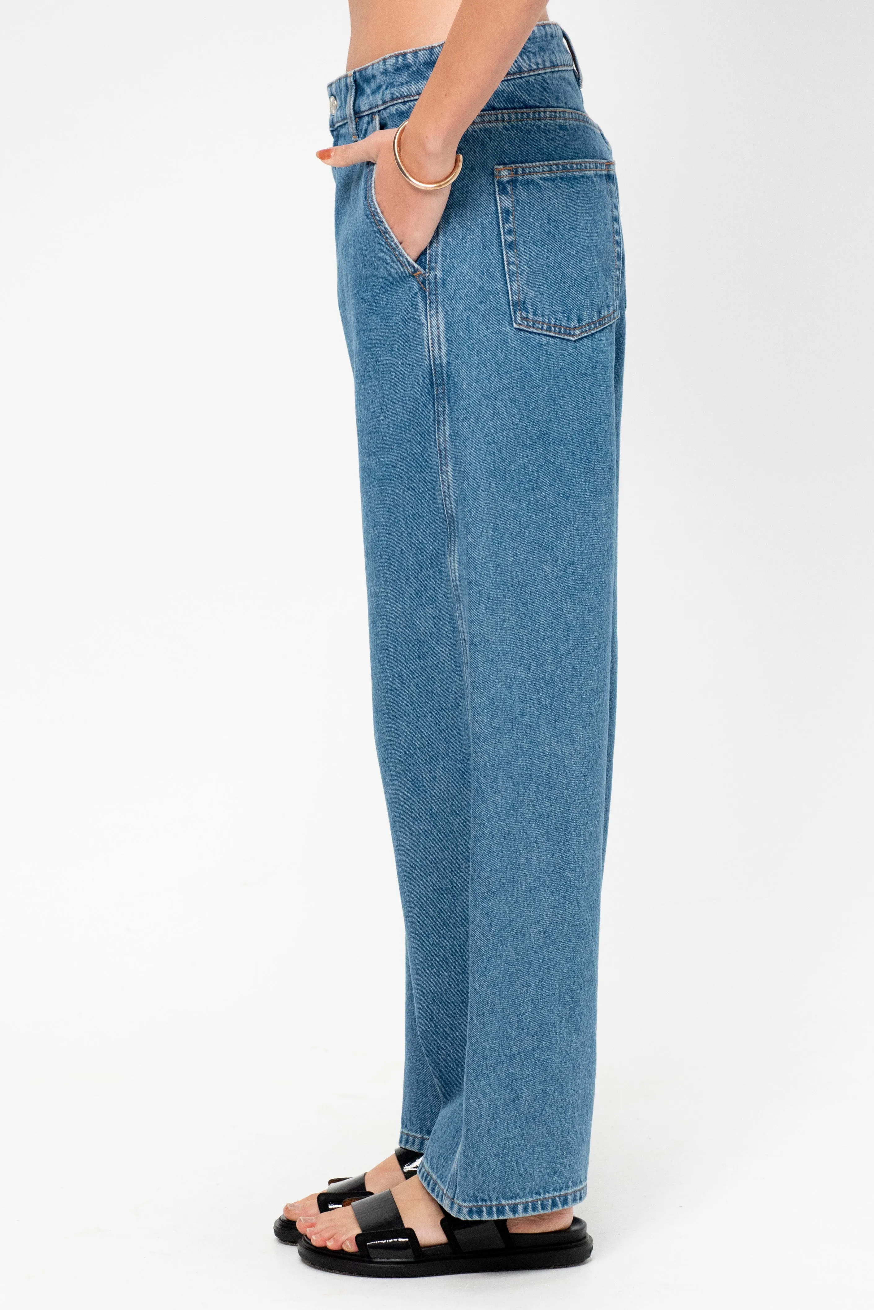 Denim Pants, Blue Stone Beach sold by Kick Pleat product image thumbnail 3