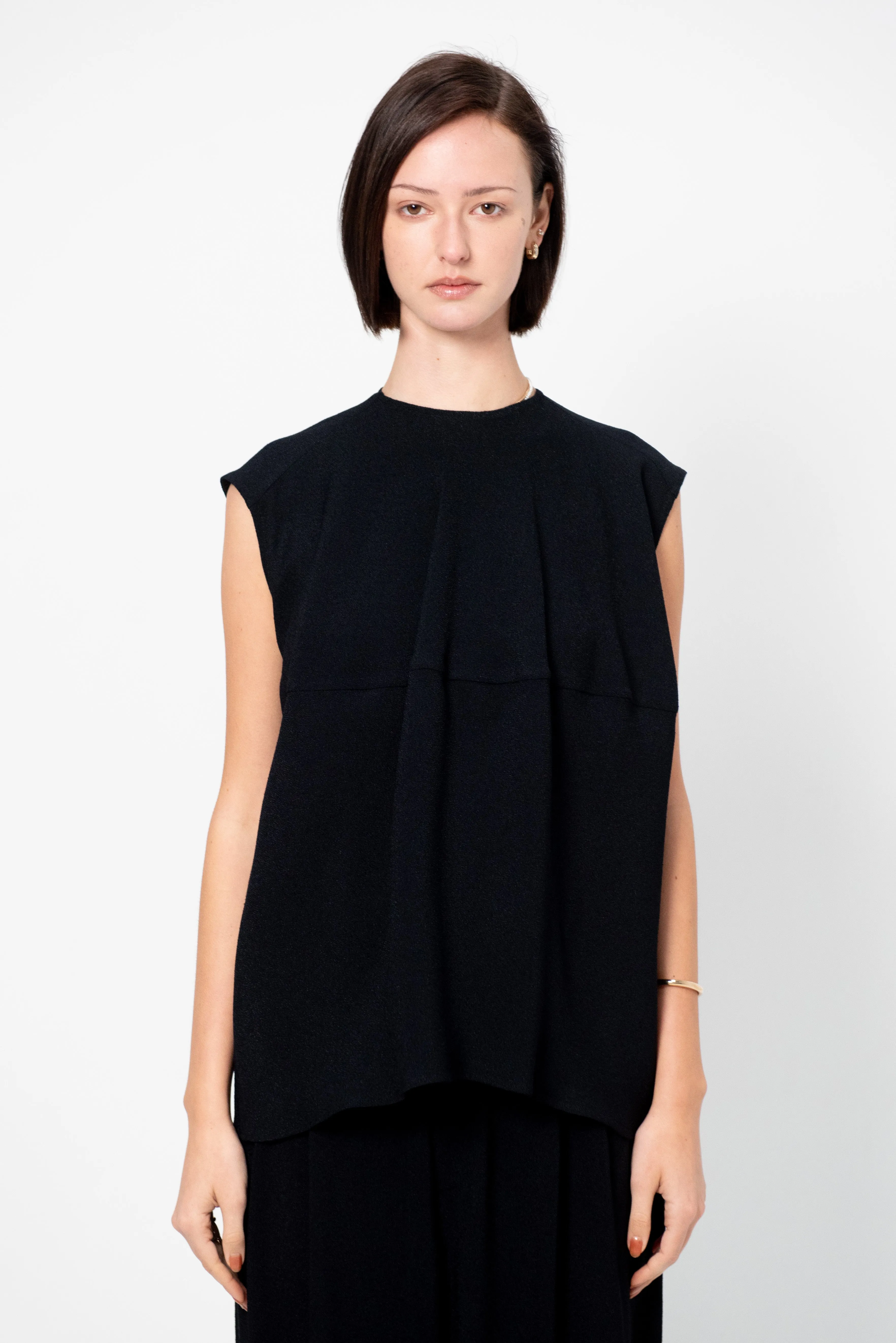 Cap-Sleeve Top, Black sold by Kick Pleat product image thumbnail 3