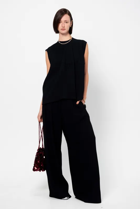 Cap-Sleeve Top, Black made by GAUCHERE