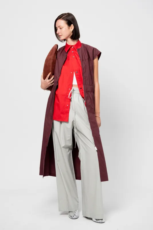 Elastic-Waist Pants, Ice Blue made by GAUCHERE