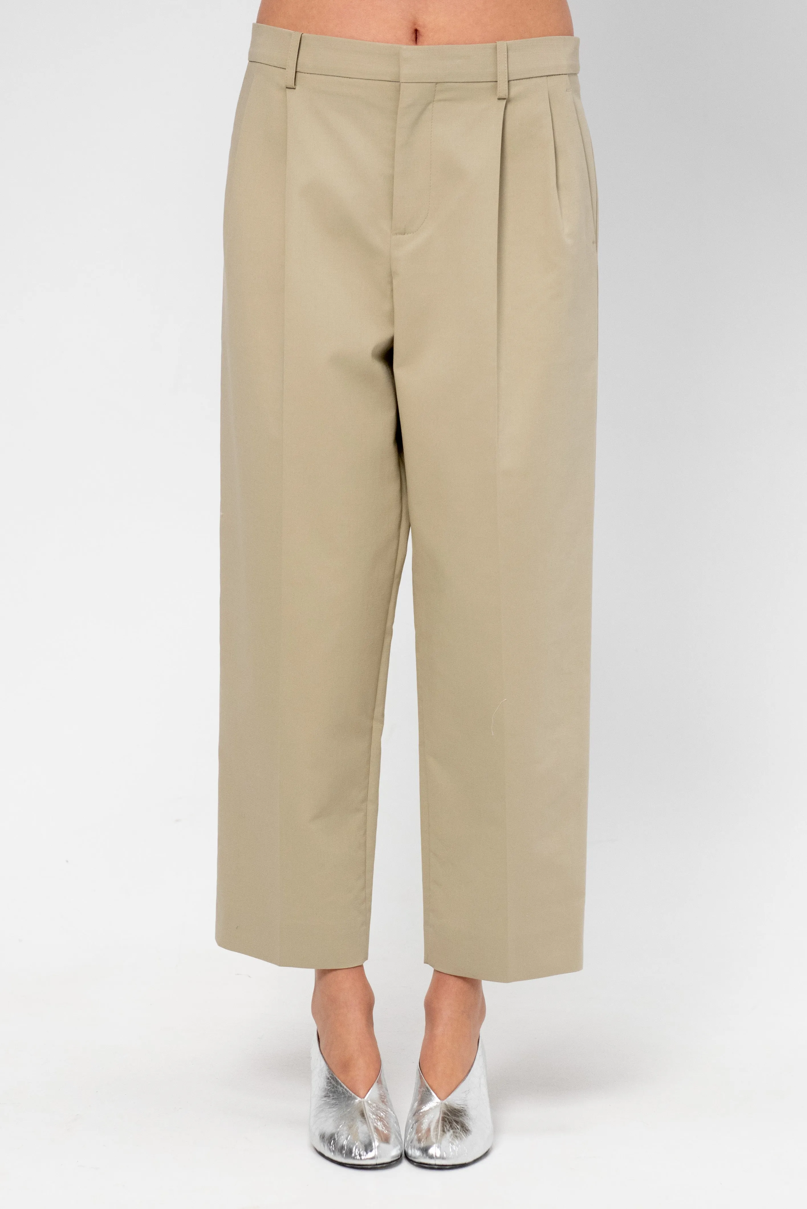 Cropped Trousers, Light Beige sold by Kick Pleat product image thumbnail 2