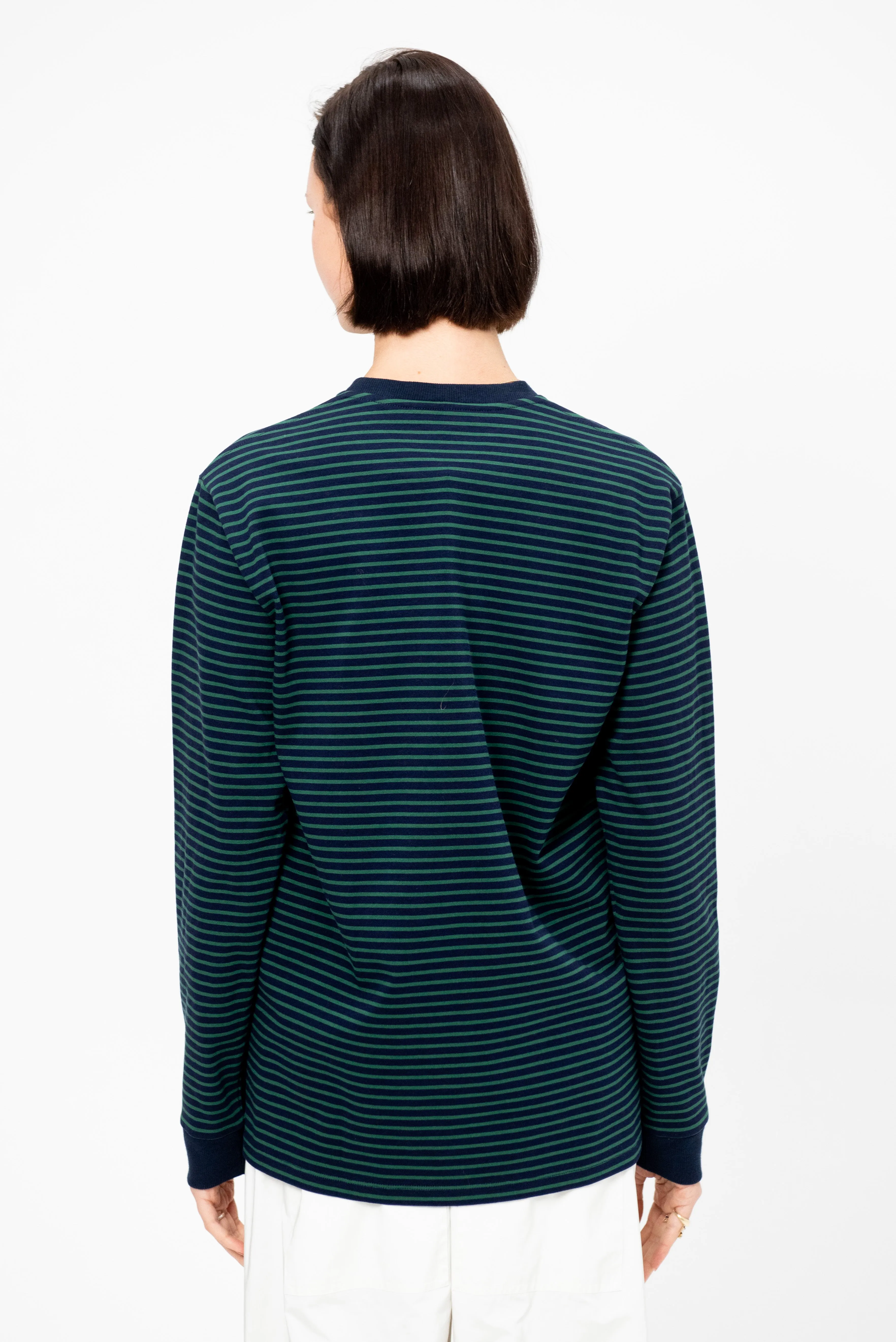 Striped Perfect Unisex Long Sleeve T-Shirt, Navy & Green Multi sold by Kick Pleat product image thumbnail 5