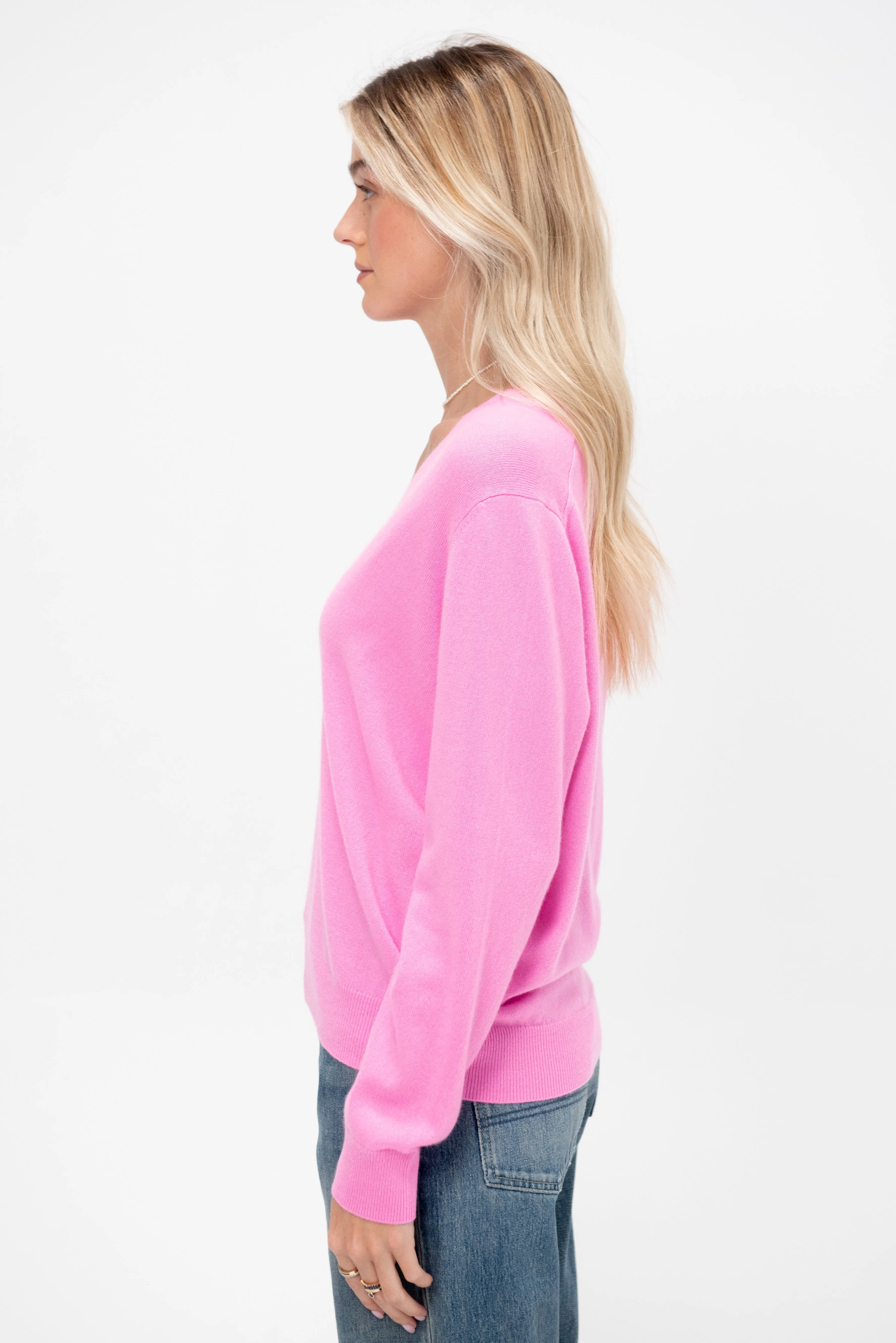 Deep V-Neck Sweater, Plastic Pink sold by Kick Pleat product image thumbnail 4