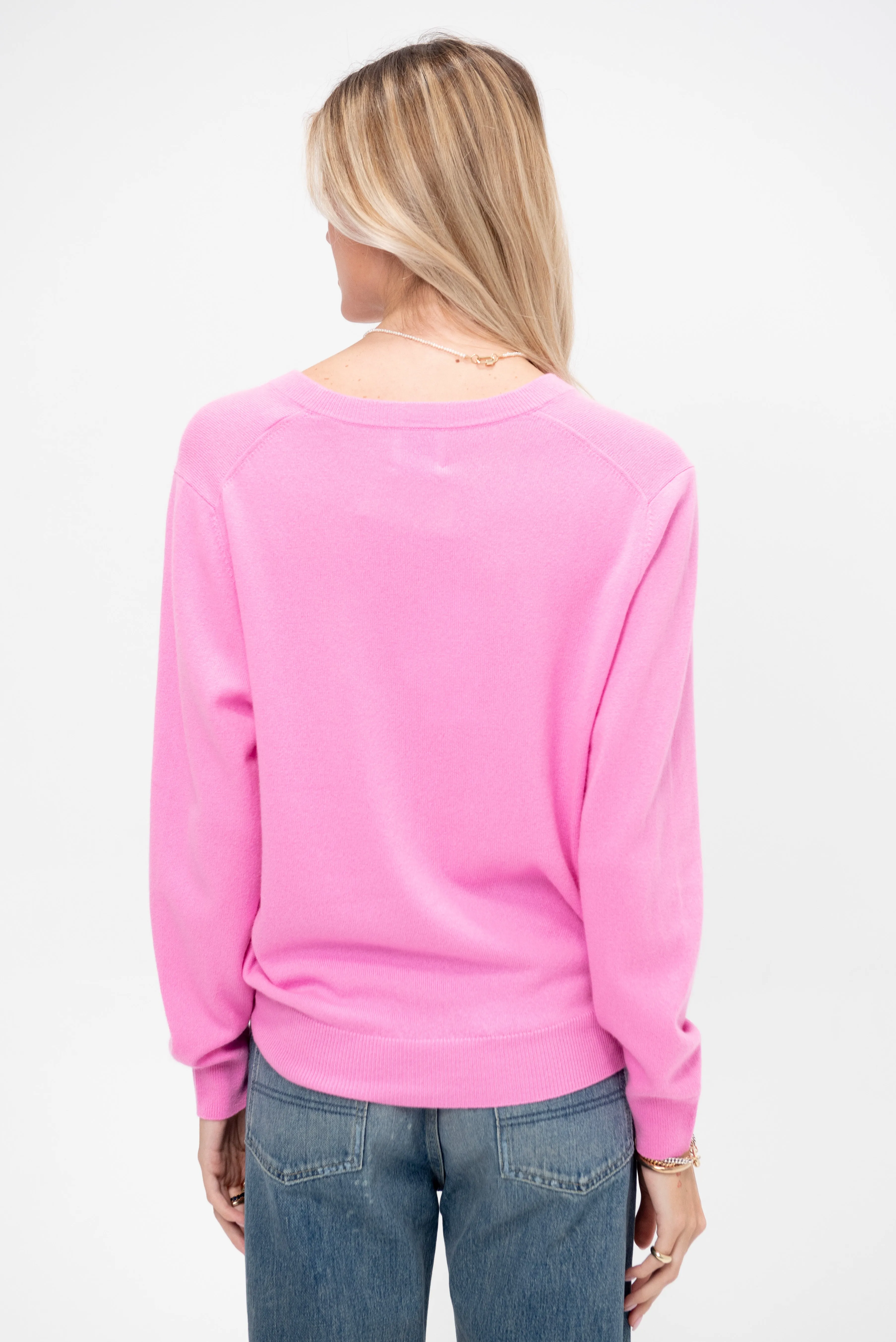 Deep V-Neck Sweater, Plastic Pink sold by Kick Pleat product image thumbnail 5