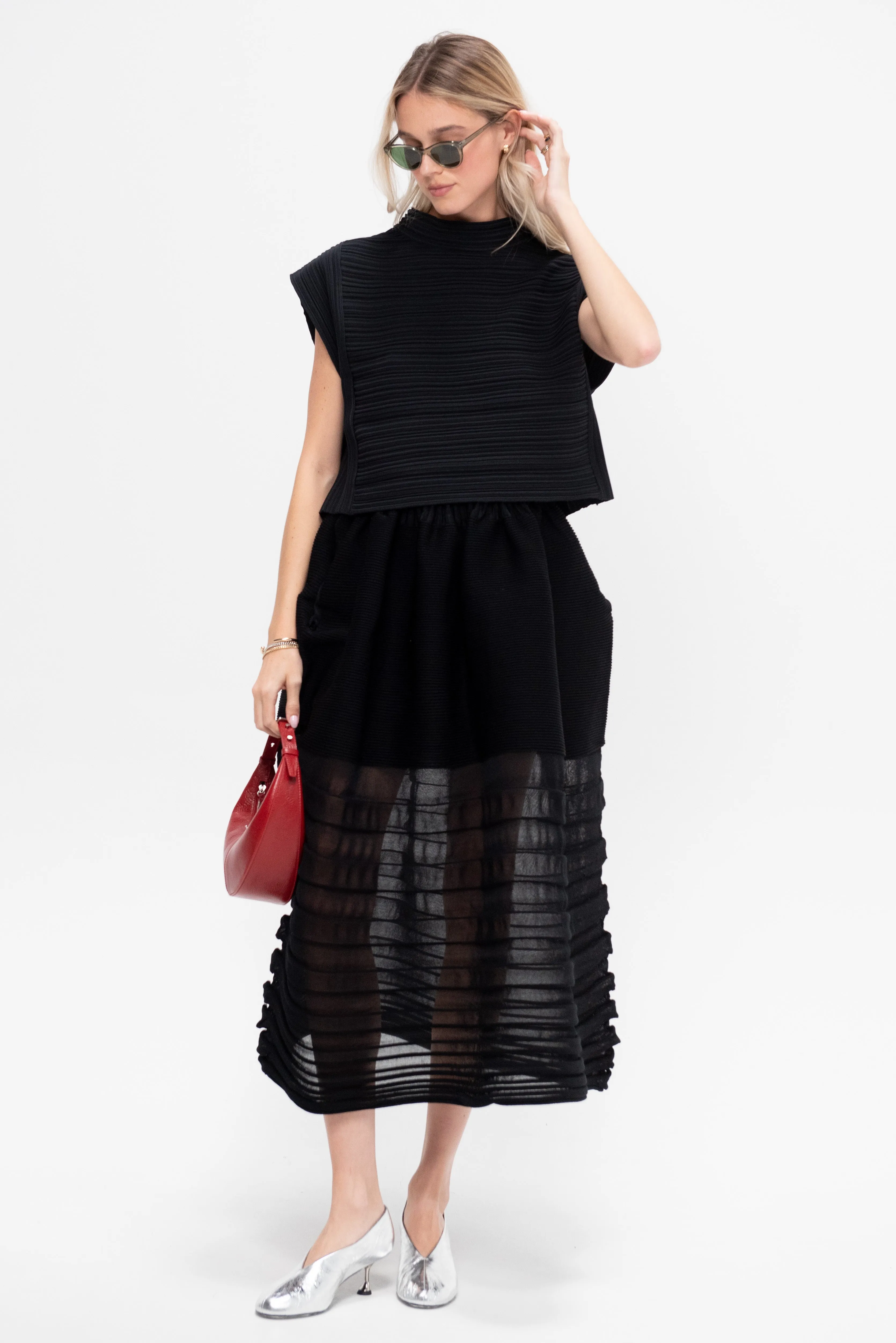 Moving Knit Skirt, Black sold by Kick Pleat product image thumbnail 2