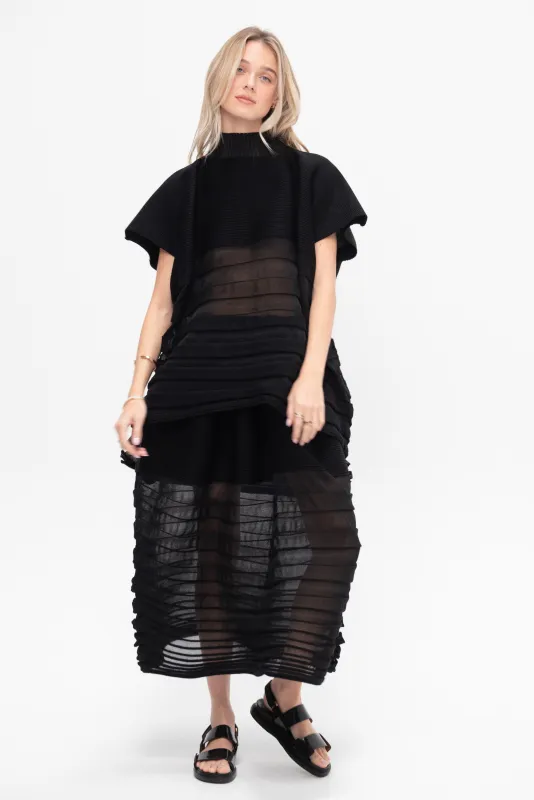 Moving Knit Top, Black made by Issey Miyake