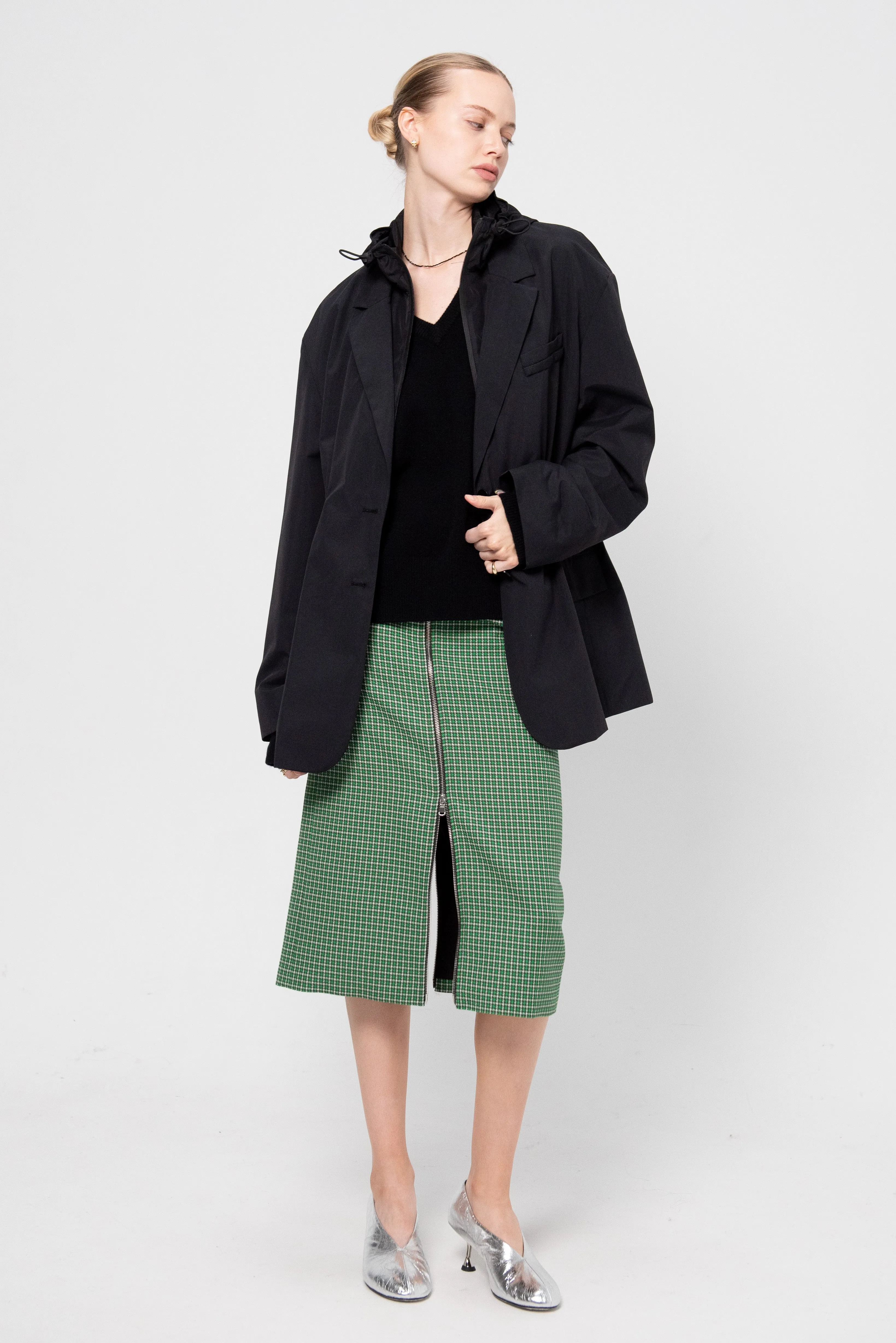 Tech Suiting Anorak Blazer With Zip Off Vest, Black sold by Kick Pleat