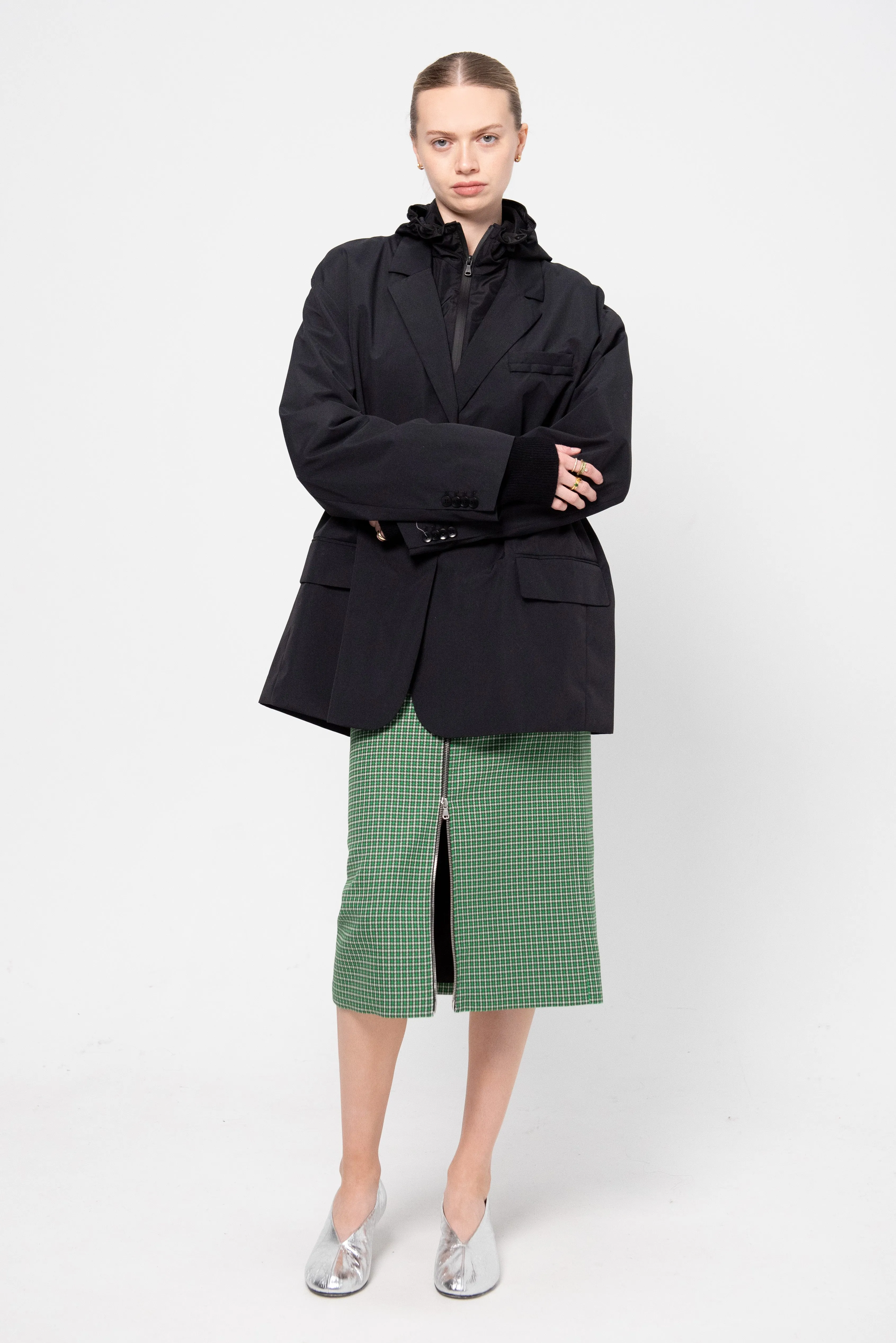 Tech Suiting Anorak Blazer With Zip Off Vest, Black sold by Kick Pleat product image thumbnail 5