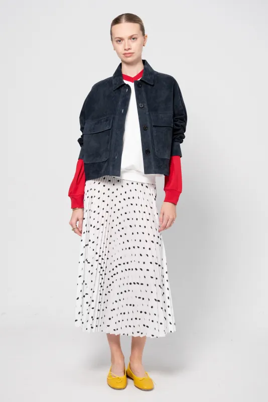 Miri - Suede Jacket, Royal sold by Kick Pleat