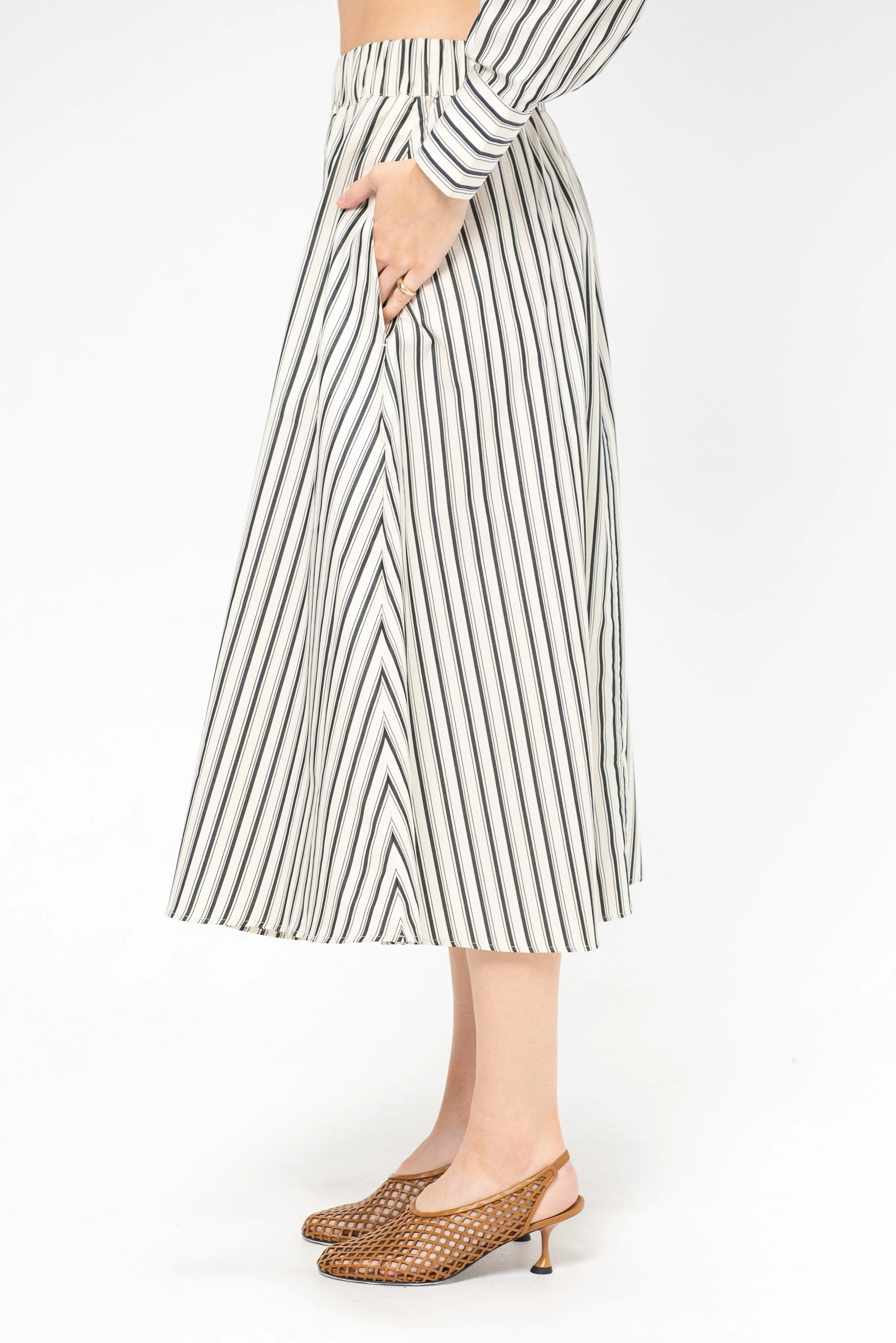 Circle Skirt, Ivory Stripe sold by Kick Pleat product image thumbnail 3