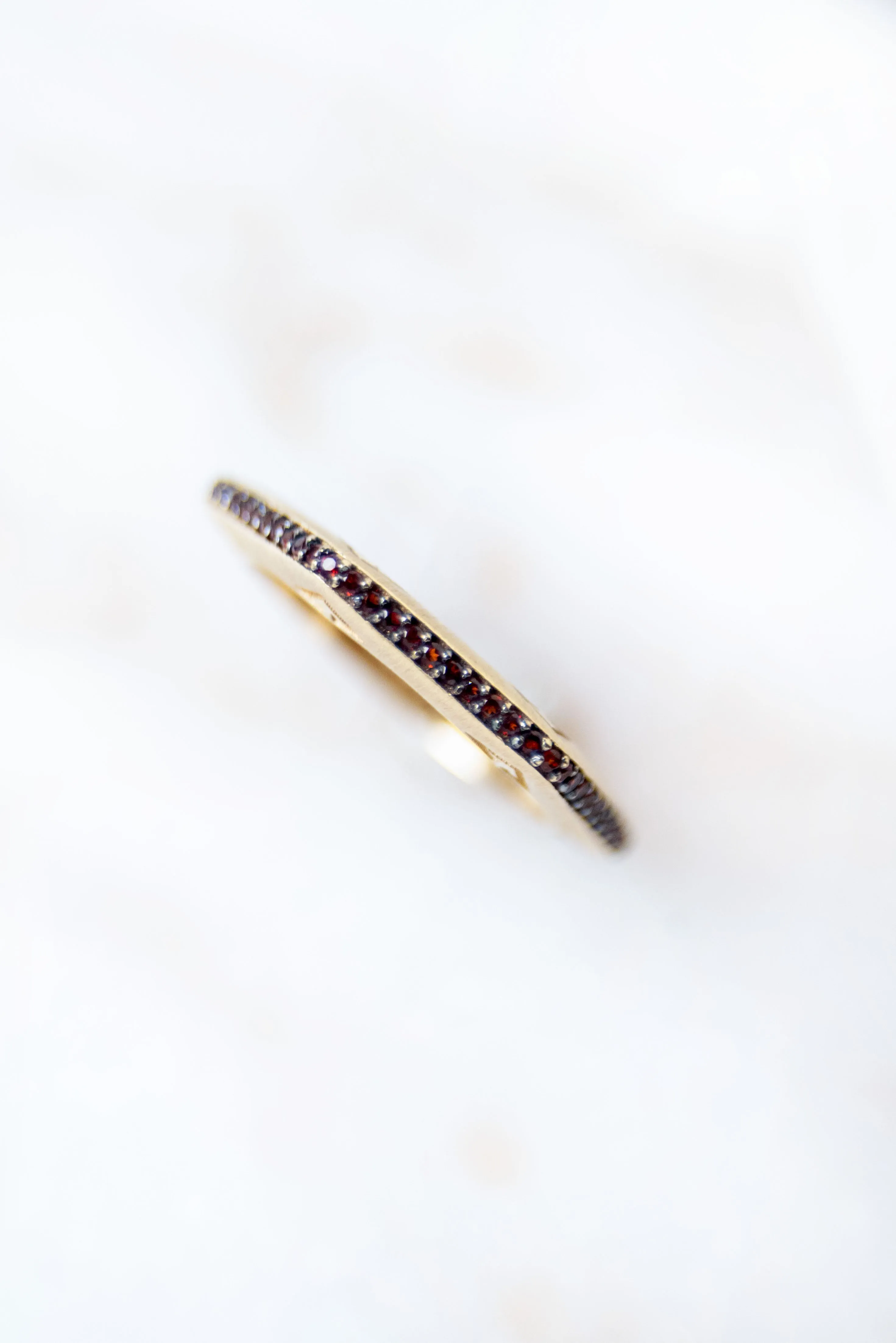 "Baira" Hexagonal Ring, Garnet sold by Kick Pleat