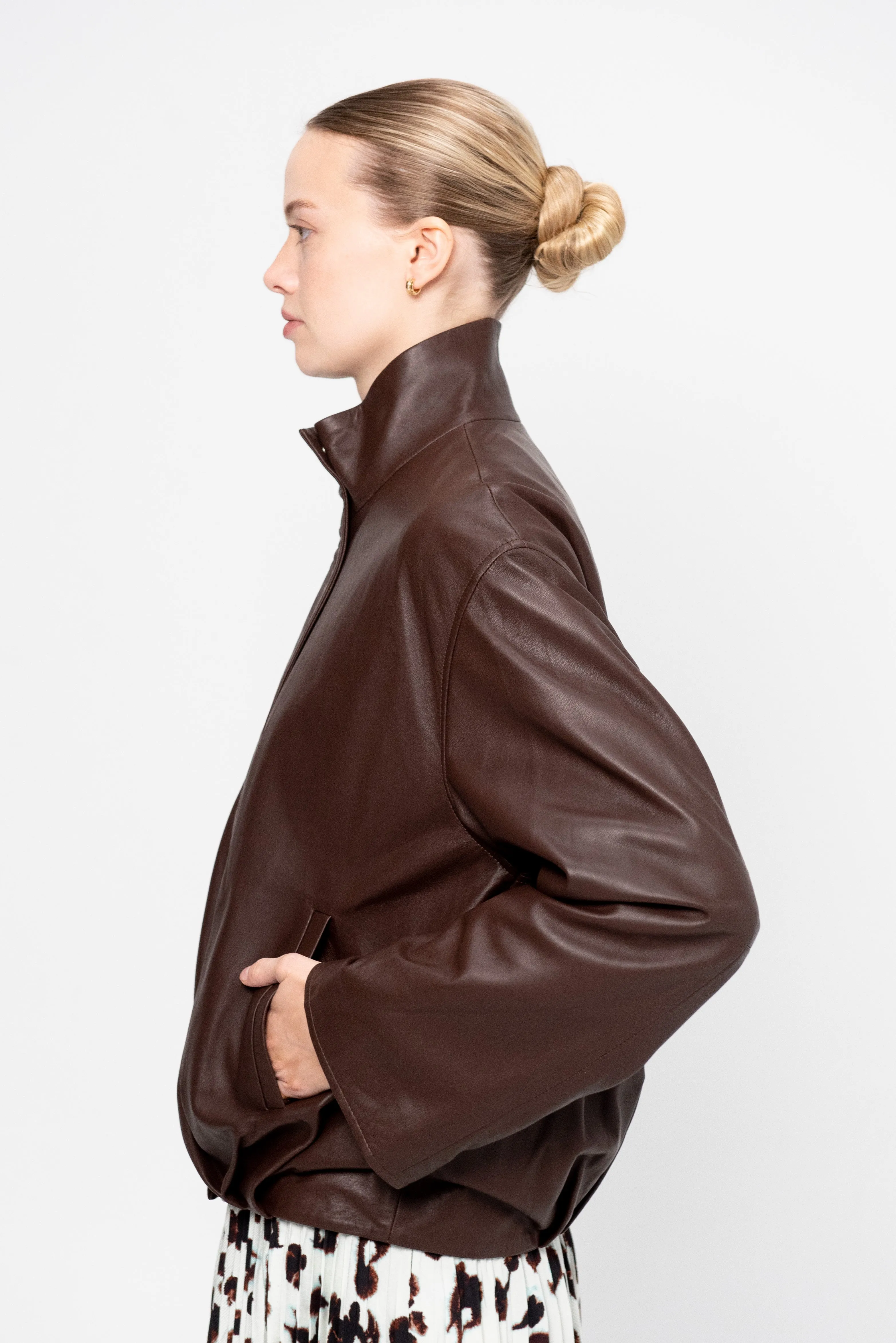 Dahila - Leather Jacket, Marrone sold by Kick Pleat product image thumbnail 3
