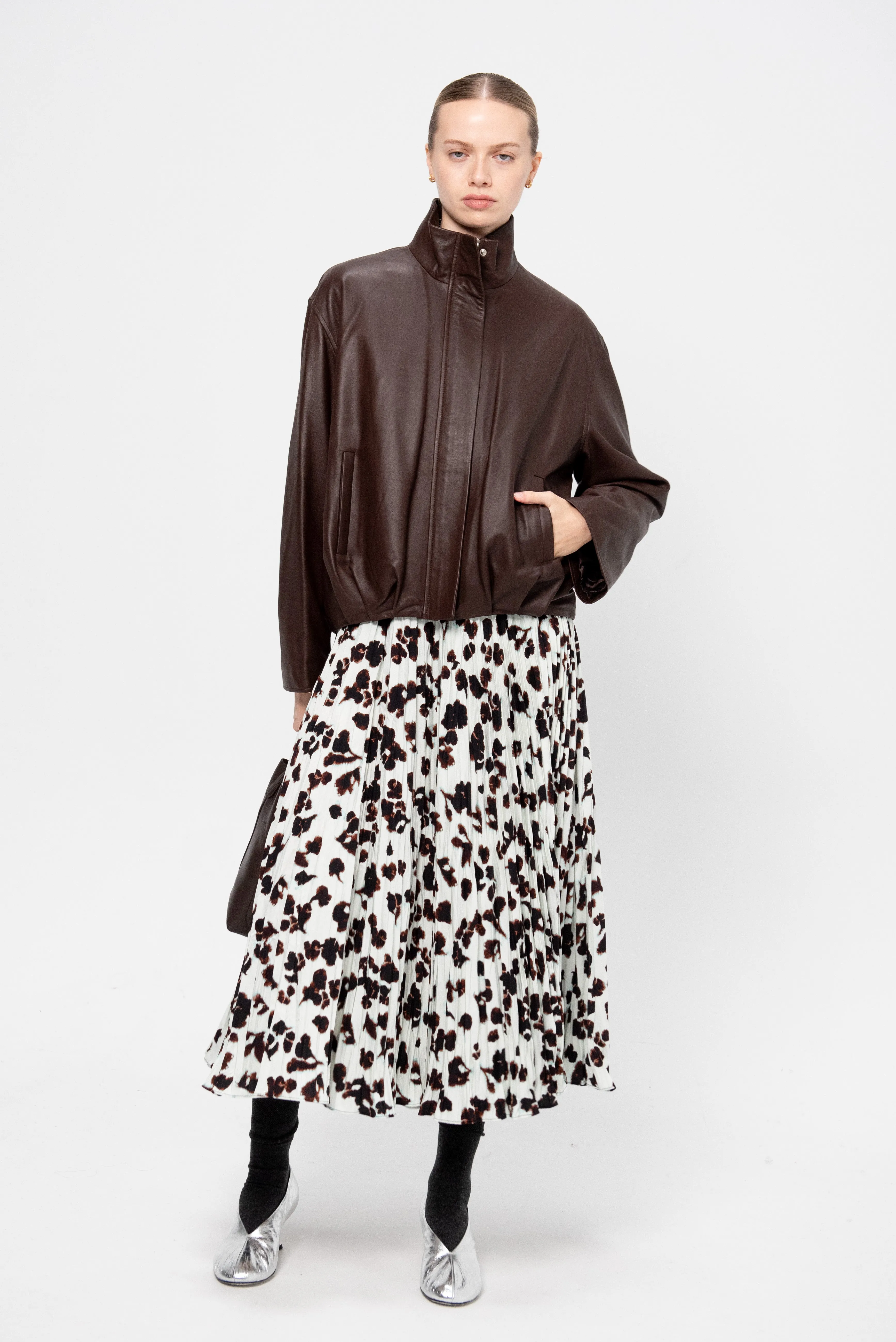 Dahila - Leather Jacket, Marrone sold by Kick Pleat product image thumbnail 5