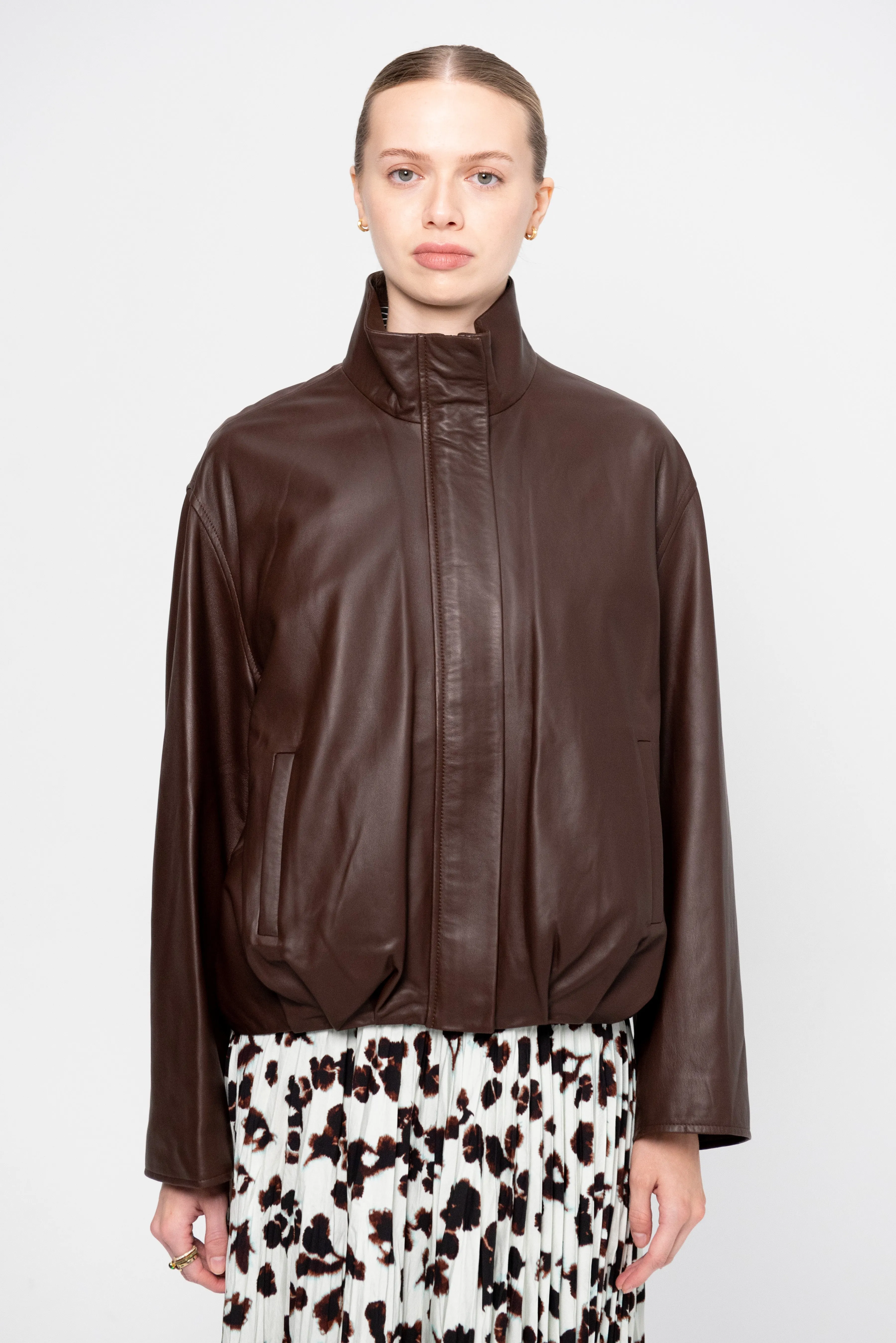 Dahila - Leather Jacket, Marrone sold by Kick Pleat product image thumbnail 2