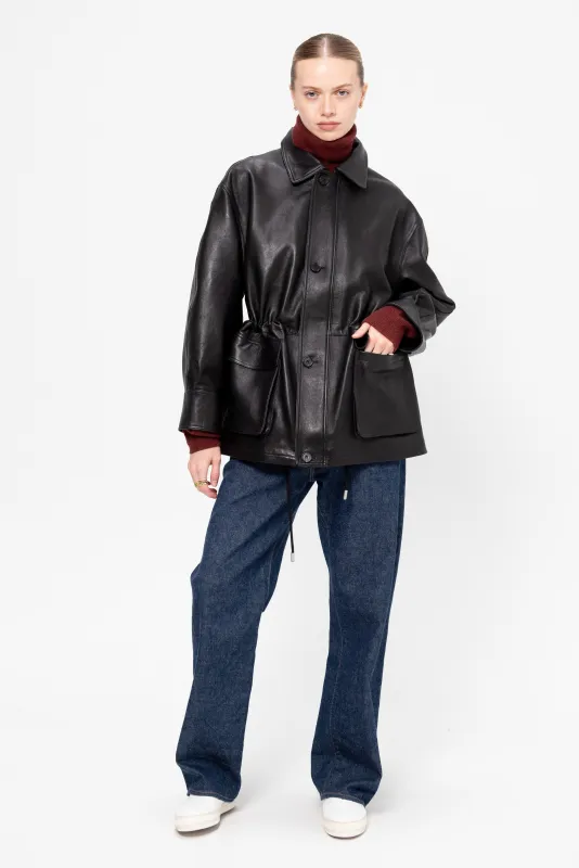 Maeve - Leather Jacket, Black sold by Kick Pleat