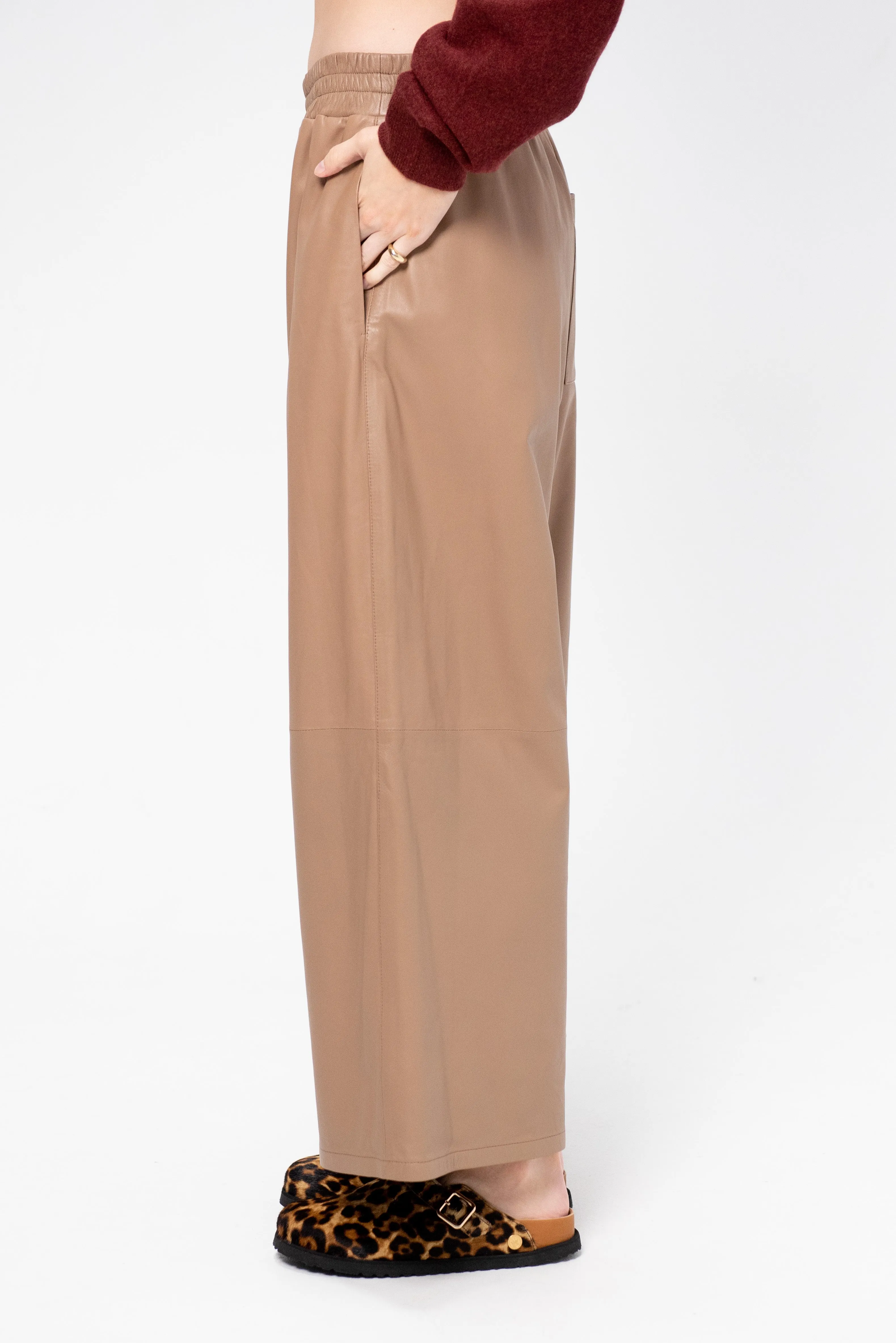 Elizabeth - Leather Culotte, Mocha sold by Kick Pleat product image thumbnail 3