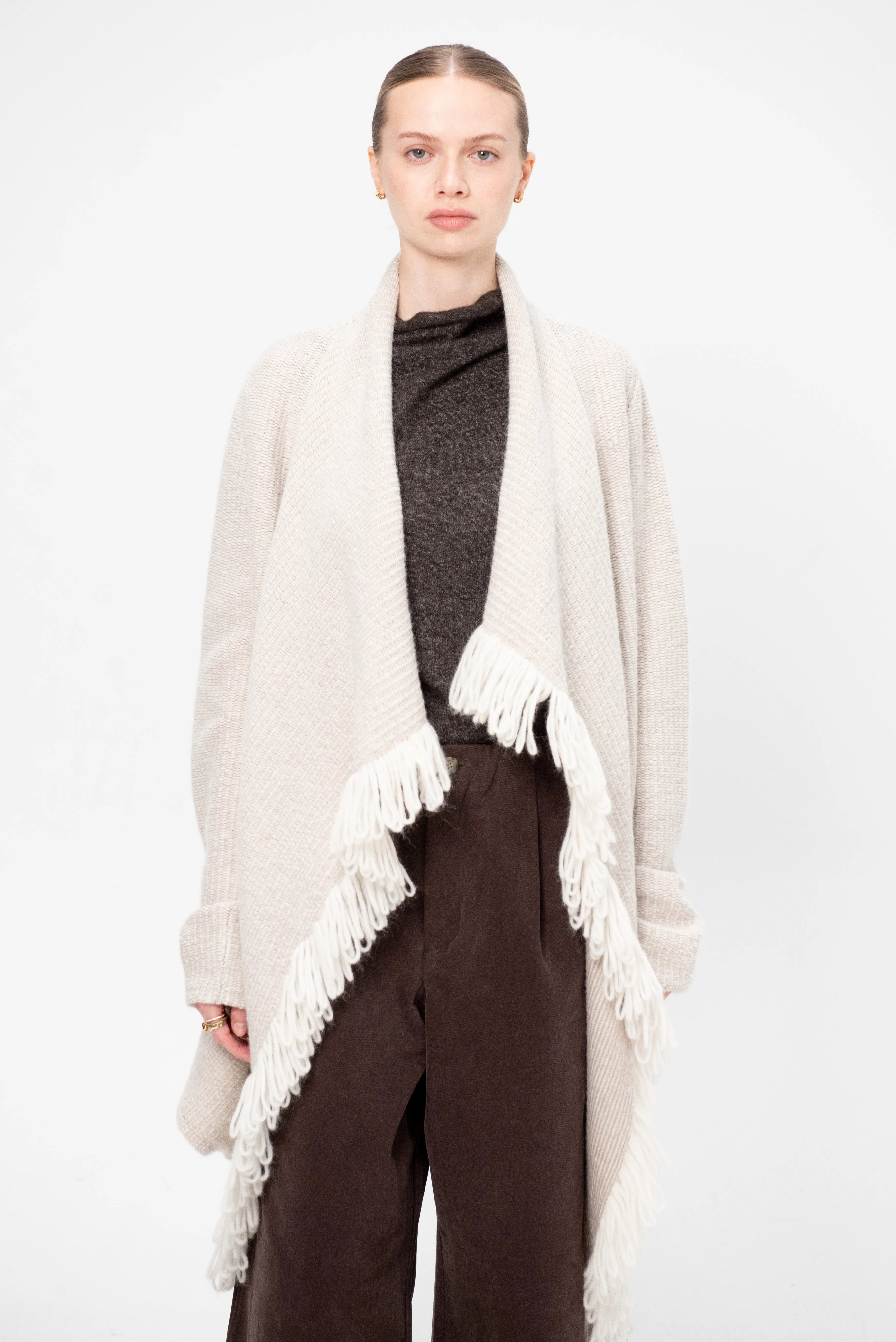 Knitweave Coat, Raw White sold by Kick Pleat product image thumbnail 3
