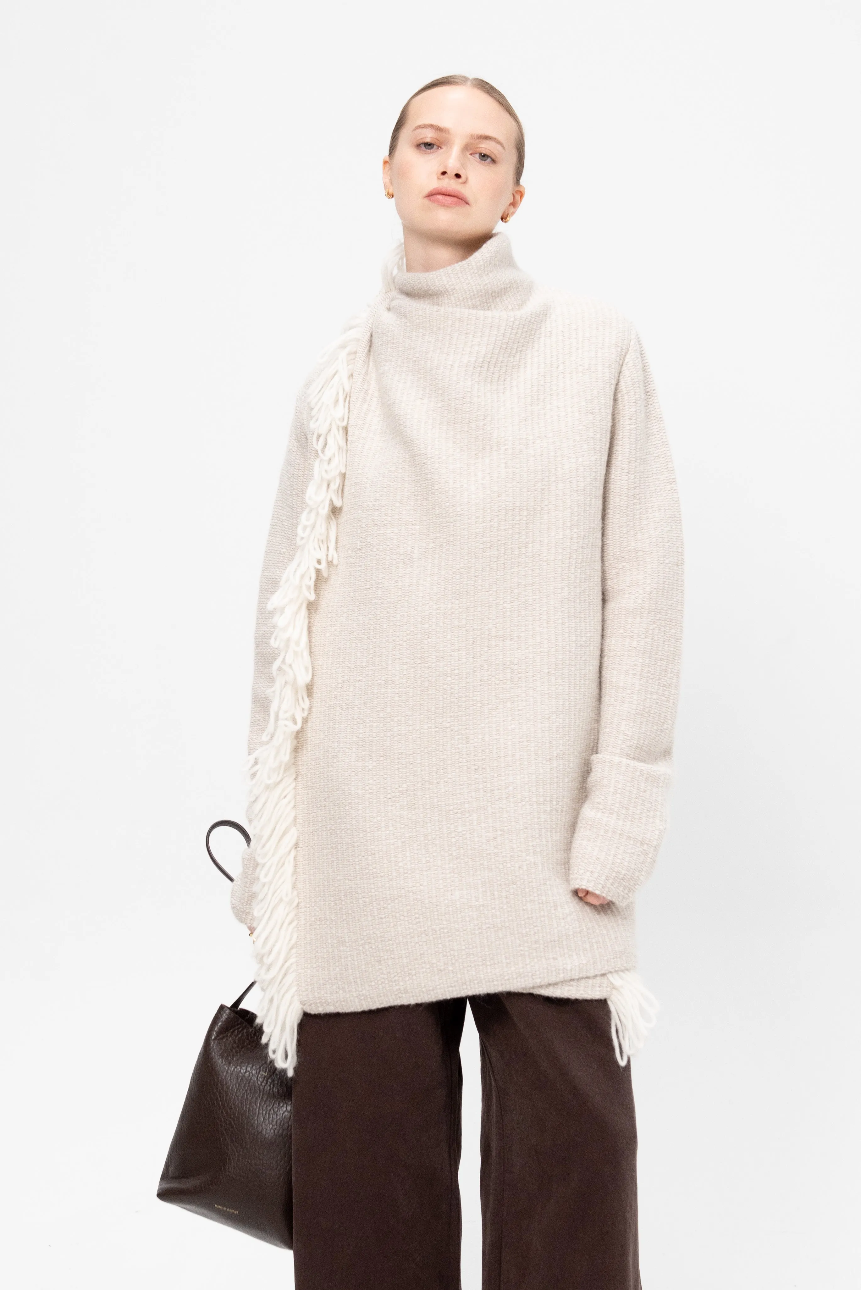 Knitweave Coat, Raw White sold by Kick Pleat