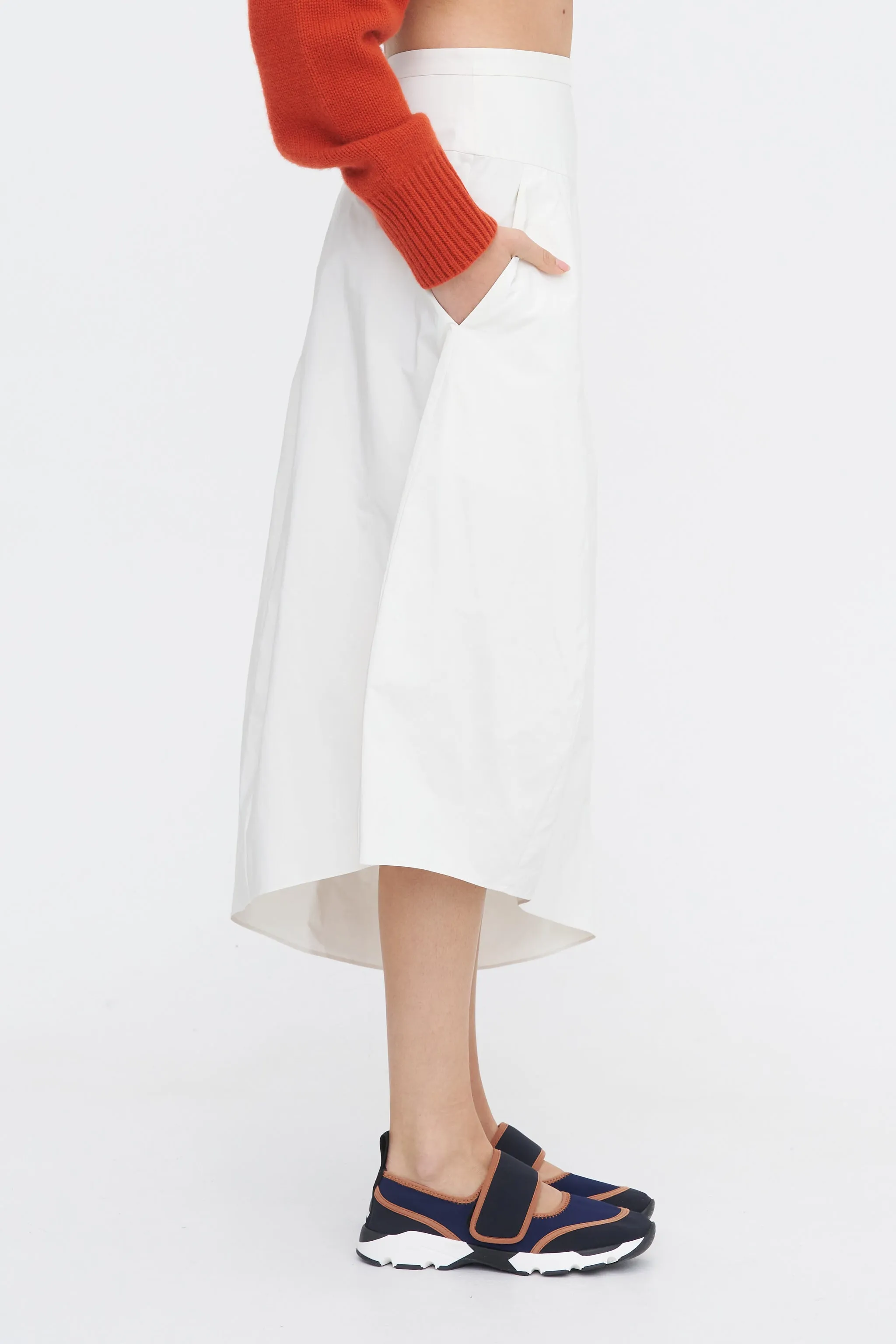 Nylon Asymmetrical Balloon Skirt, White sold by Kick Pleat product image thumbnail 3