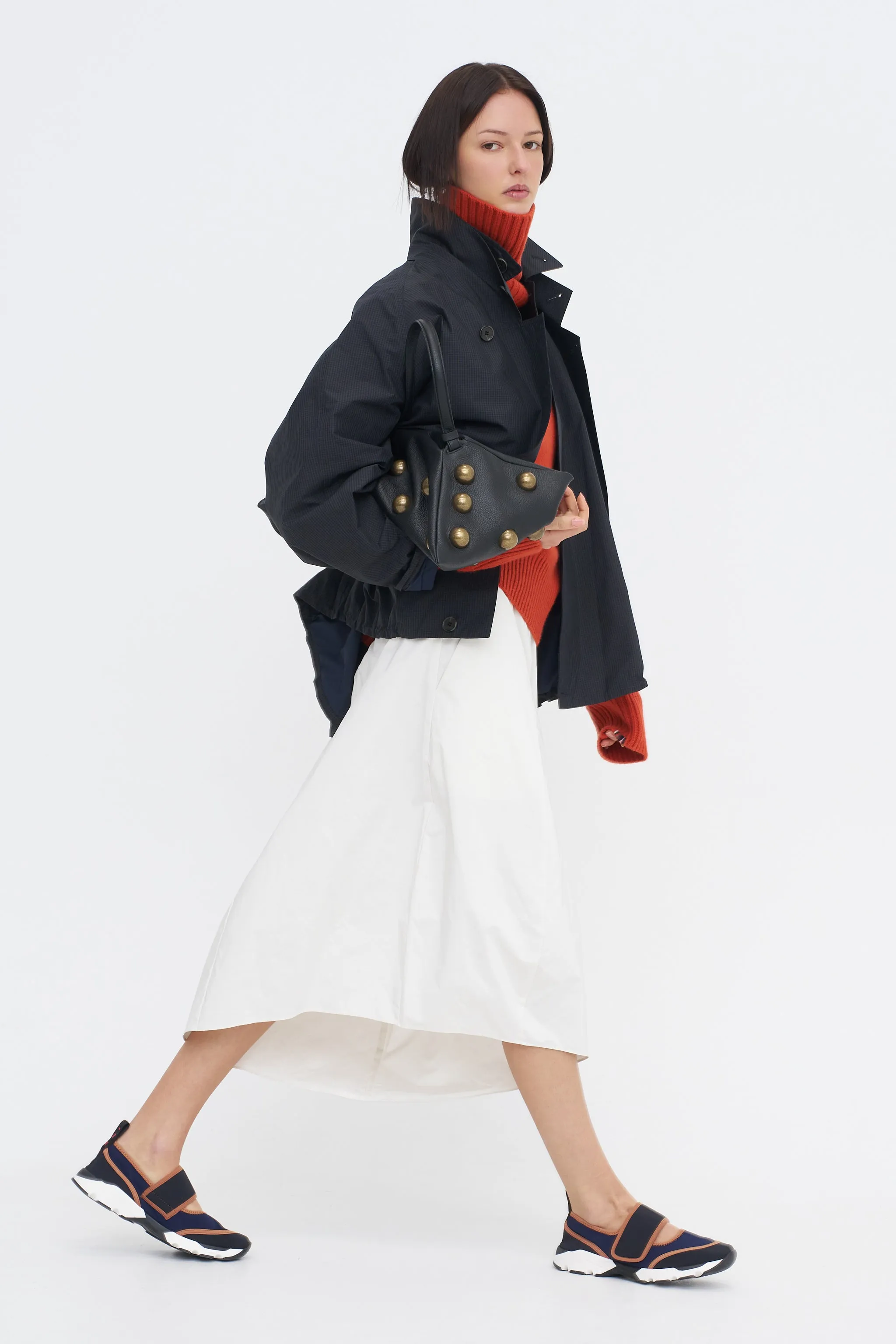 Nylon Asymmetrical Balloon Skirt, White sold by Kick Pleat product image thumbnail 5