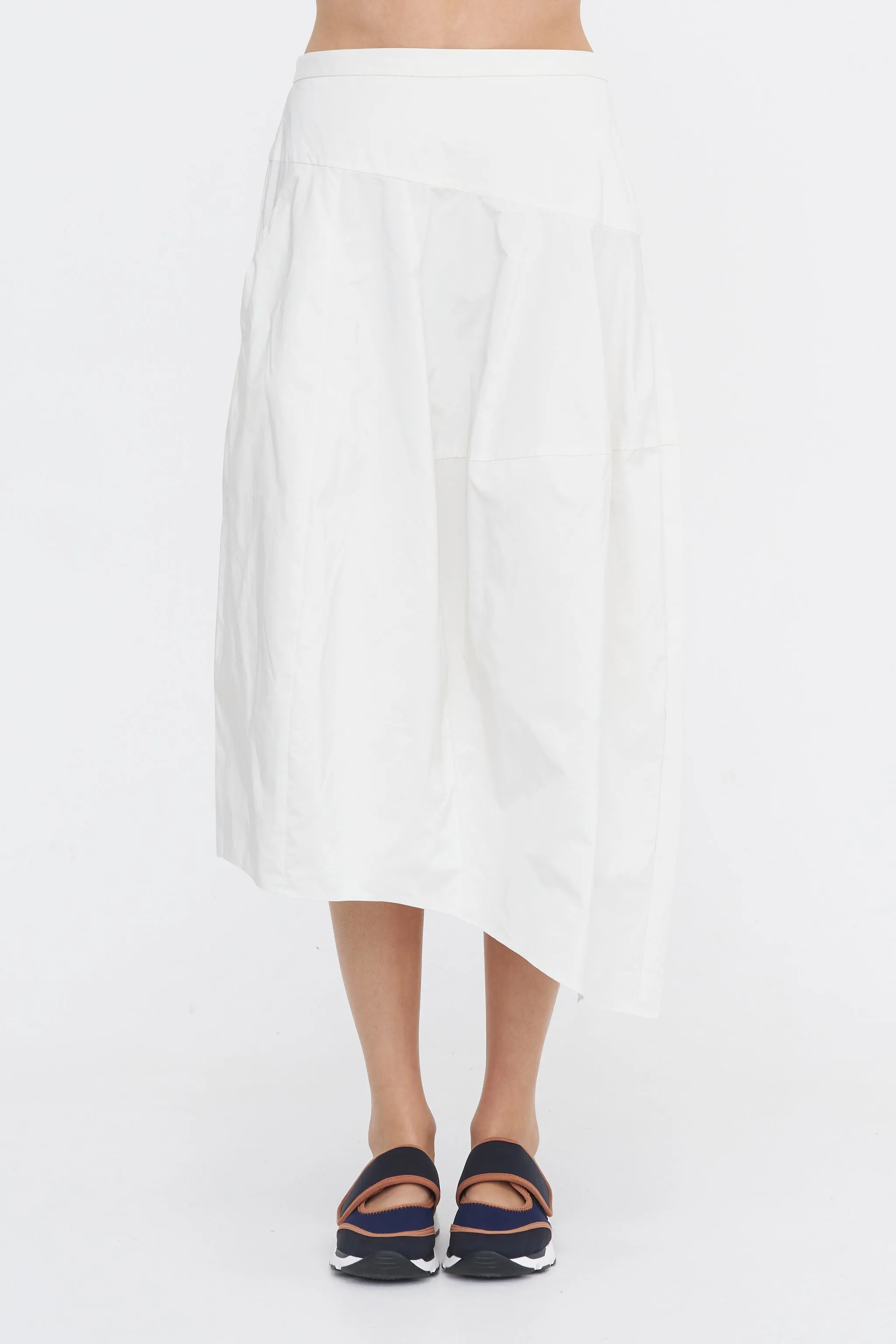 Nylon Asymmetrical Balloon Skirt, White sold by Kick Pleat product image thumbnail 2