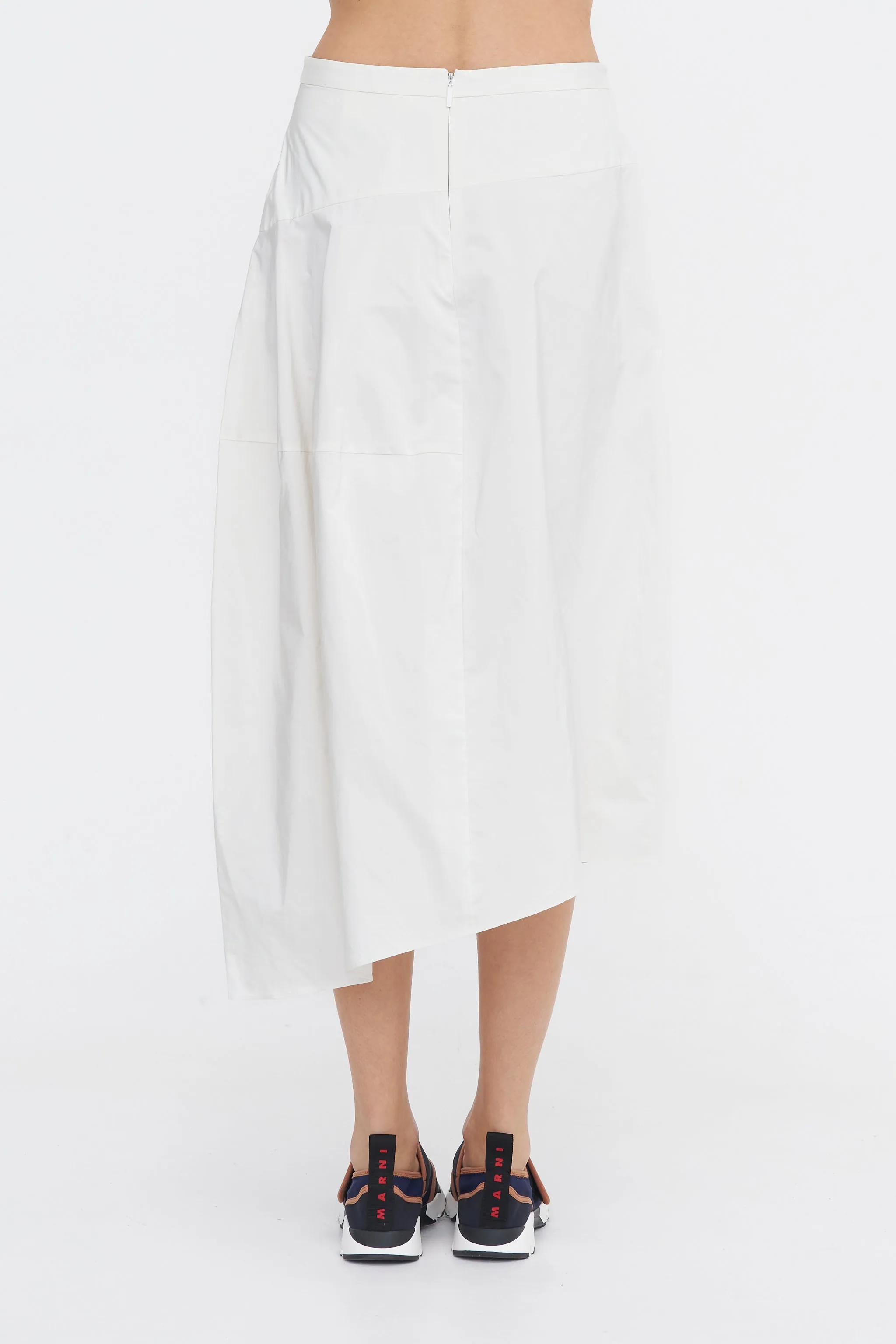 Nylon Asymmetrical Balloon Skirt, White sold by Kick Pleat product image thumbnail 4