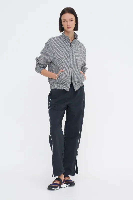 Tech Gingham Track Jacket, Black & White Gingham made by Tibi