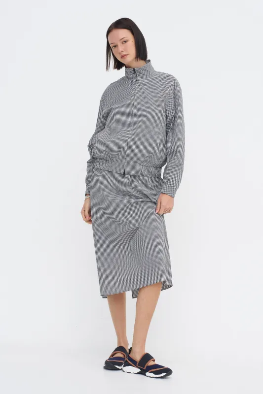 Tech Gingham Slip Skirt, Black & White Gingham made by Tibi
