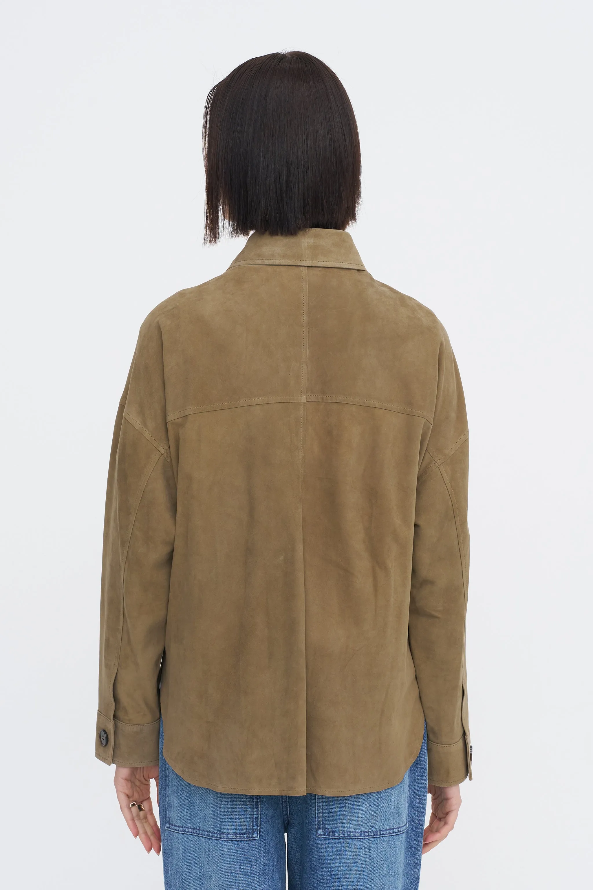 Kaylee - Suede Jacket, Olive sold by Kick Pleat product image thumbnail 4