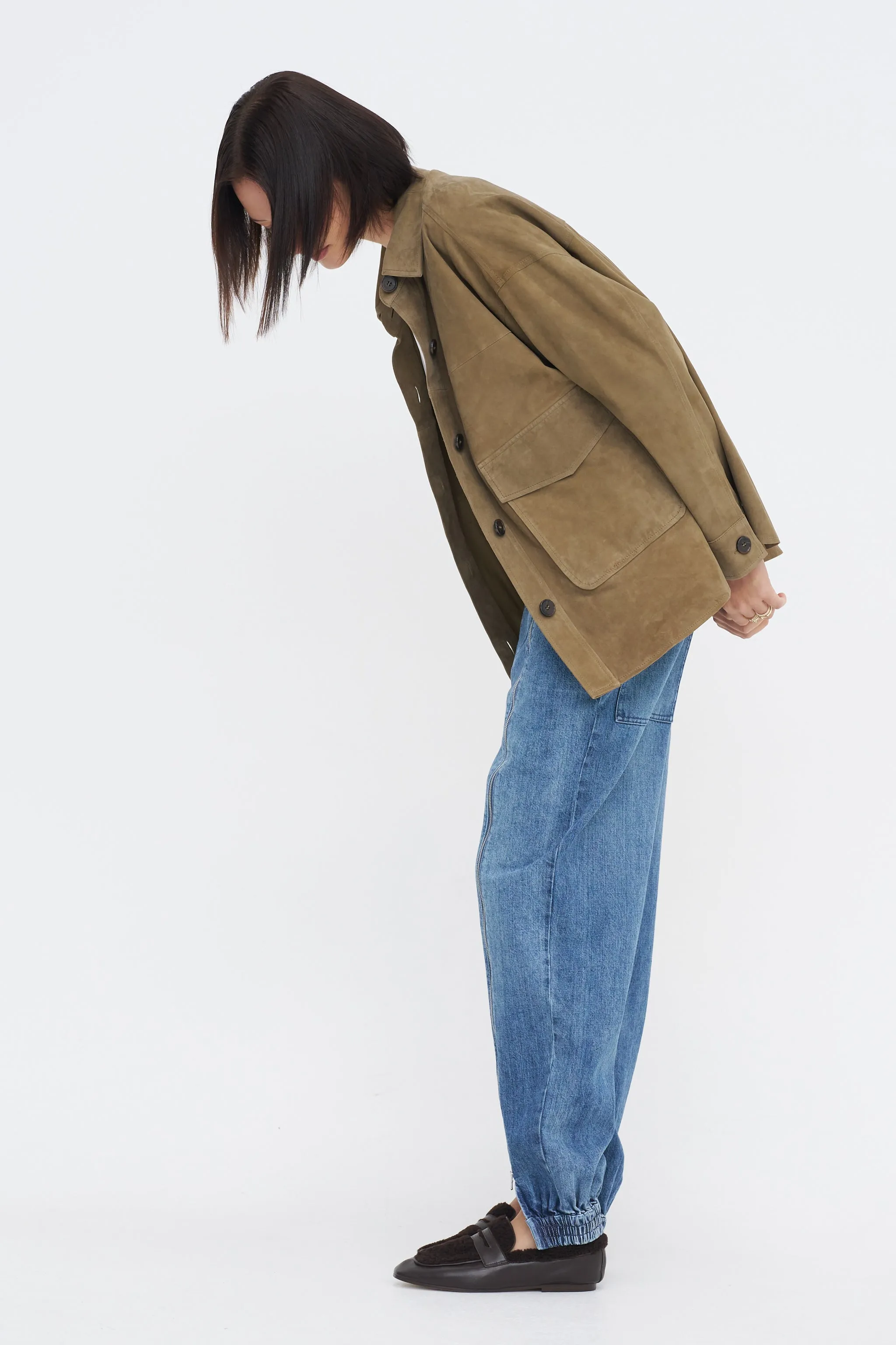 Kaylee - Suede Jacket, Olive sold by Kick Pleat product image thumbnail 5