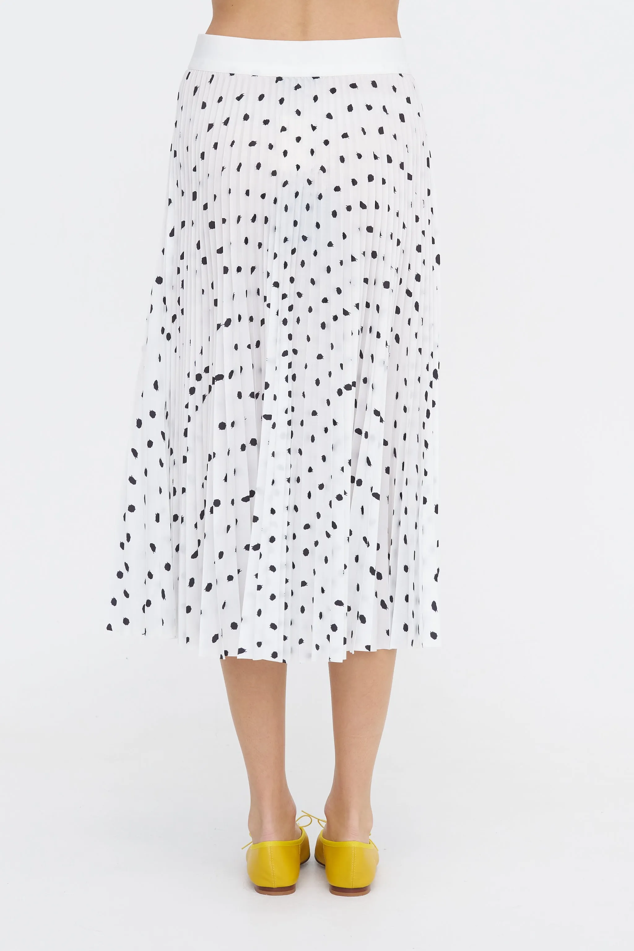 Scribble Dot Print Pull On Pleated Skirt, Black & White Multi sold by Kick Pleat product image thumbnail 4