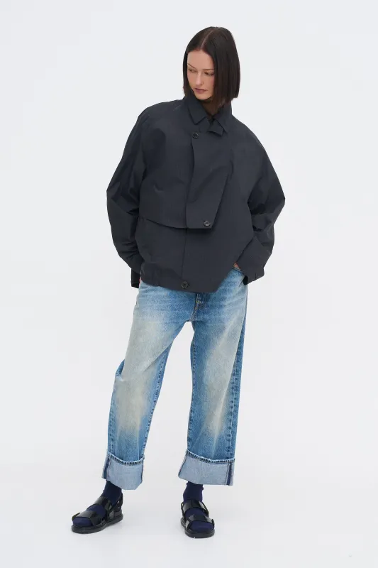 Charles Menswear Trench Anorak, Navy Multi made by Tibi