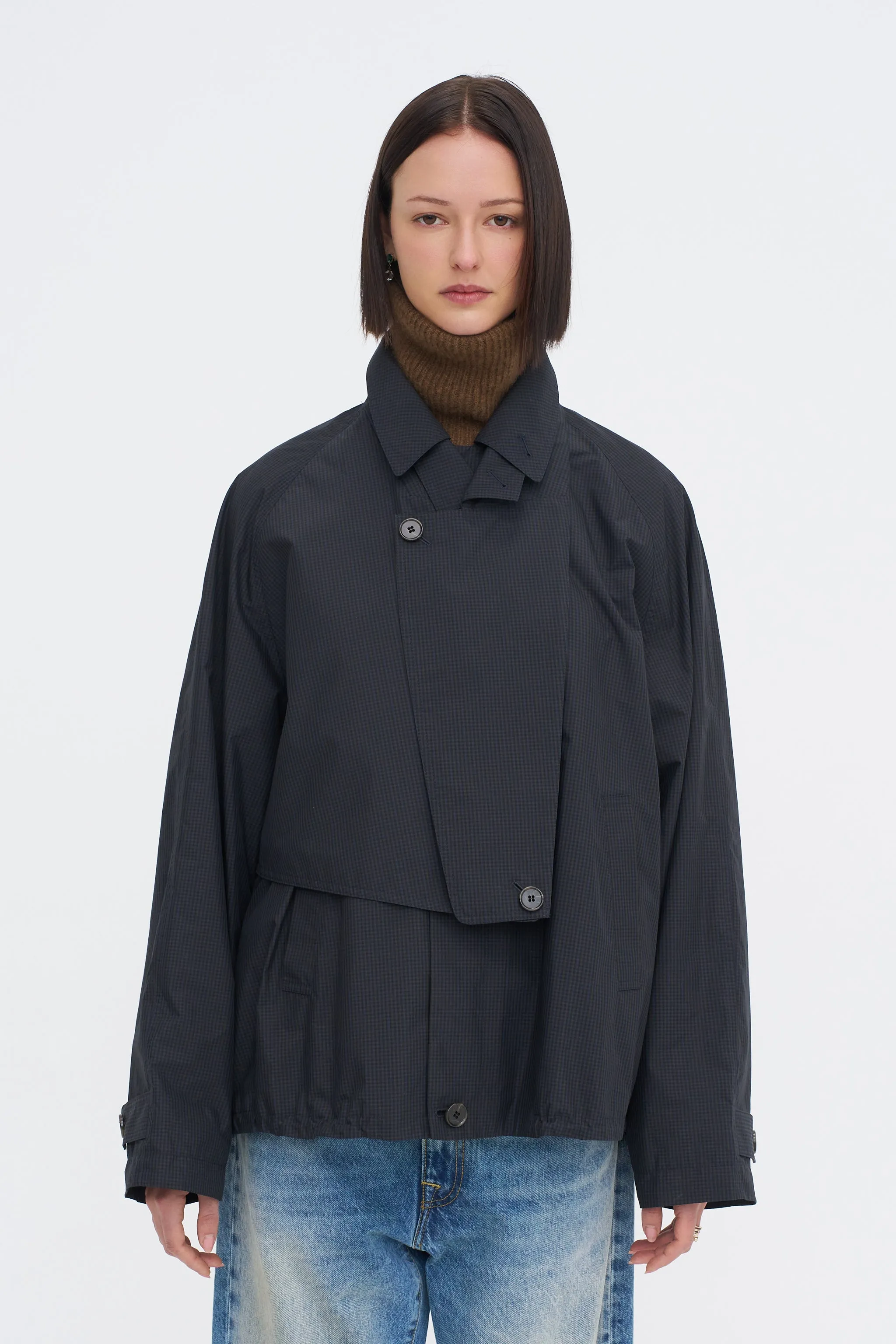 Charles Menswear Trench Anorak, Navy Multi sold by Kick Pleat product image thumbnail 2