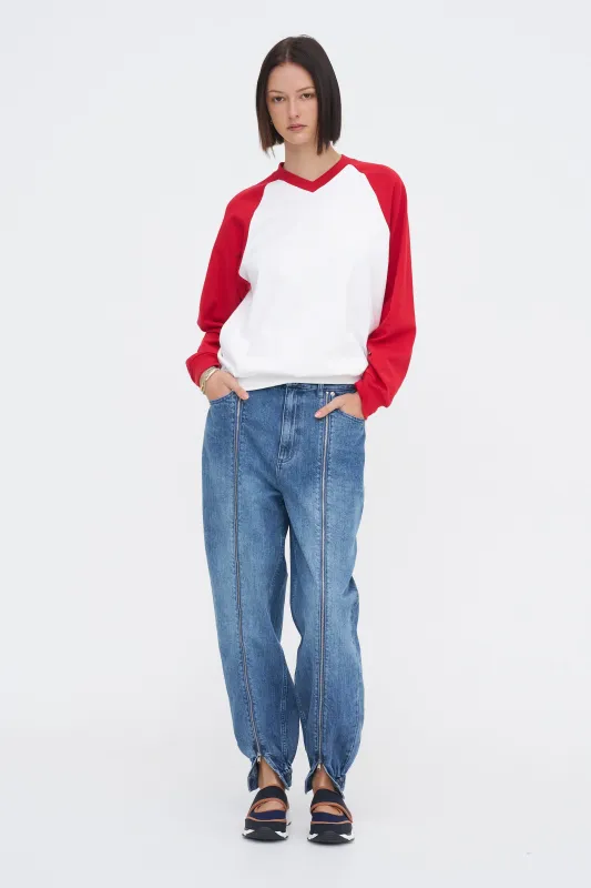 Perfect T-Shirt Vintage Sweatshirt, Red Multi made by Tibi