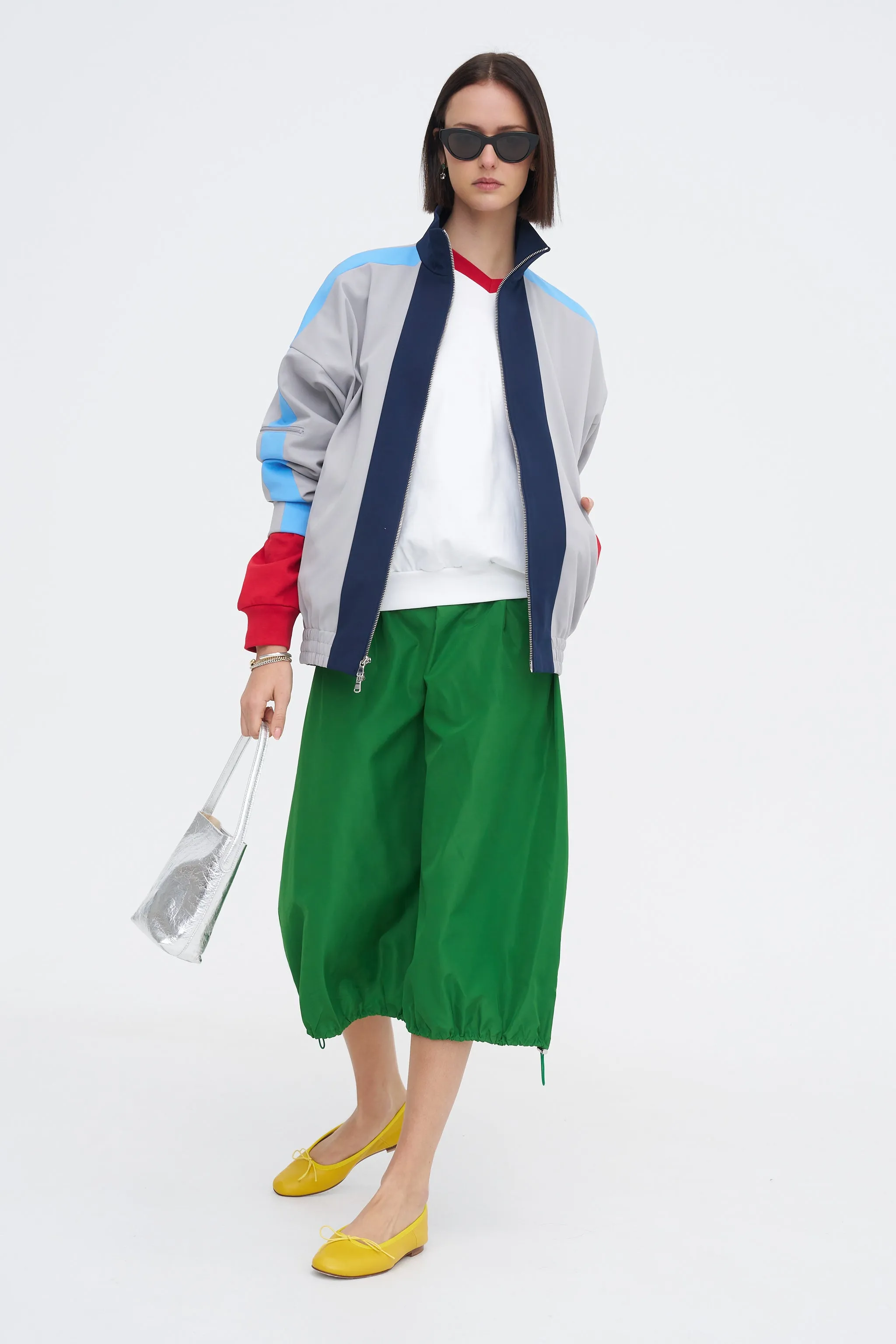 Compact Tech Knit Bomber, Light Grey Multi sold by Kick Pleat product image thumbnail 5