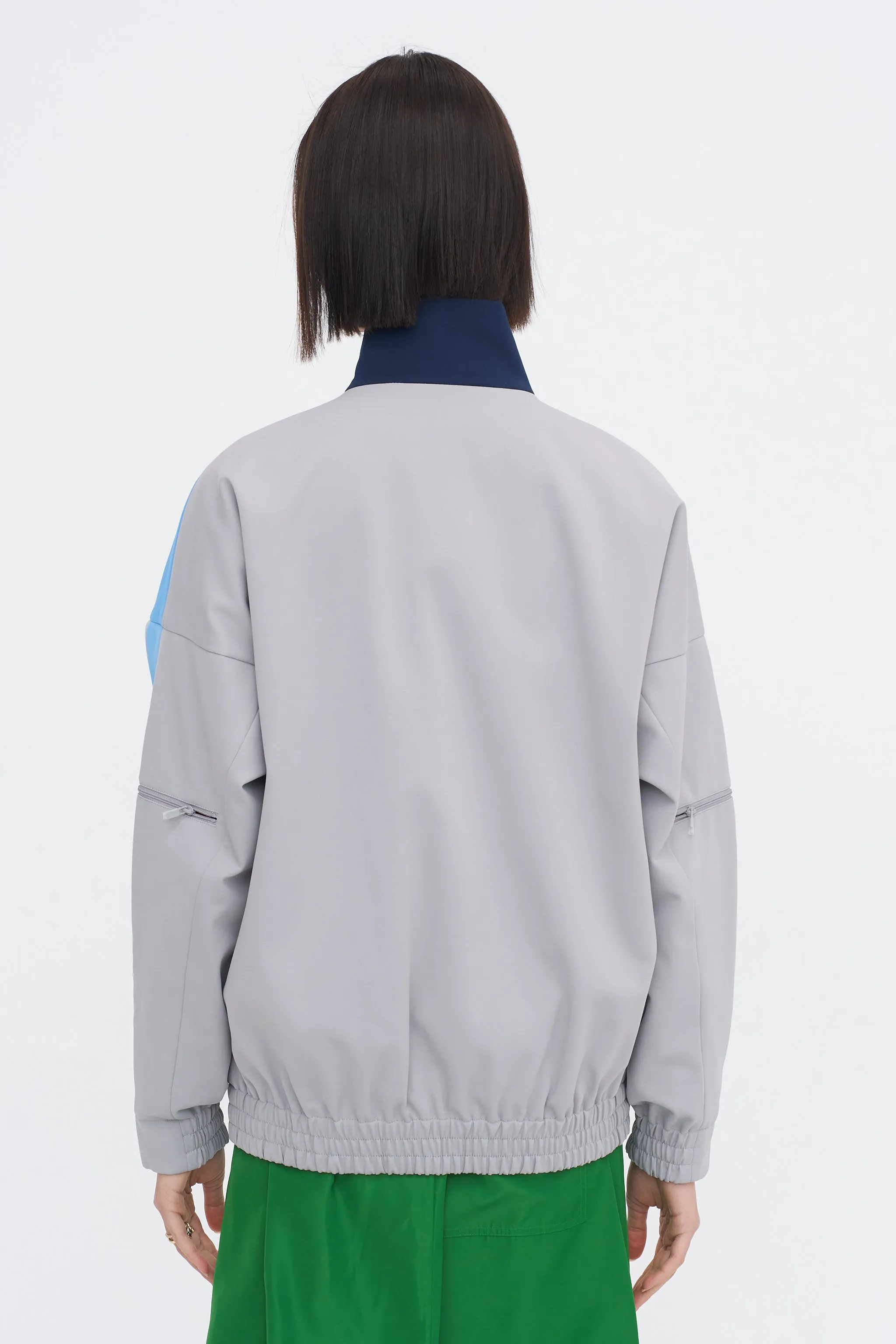 Compact Tech Knit Bomber, Light Grey Multi sold by Kick Pleat product image thumbnail 4