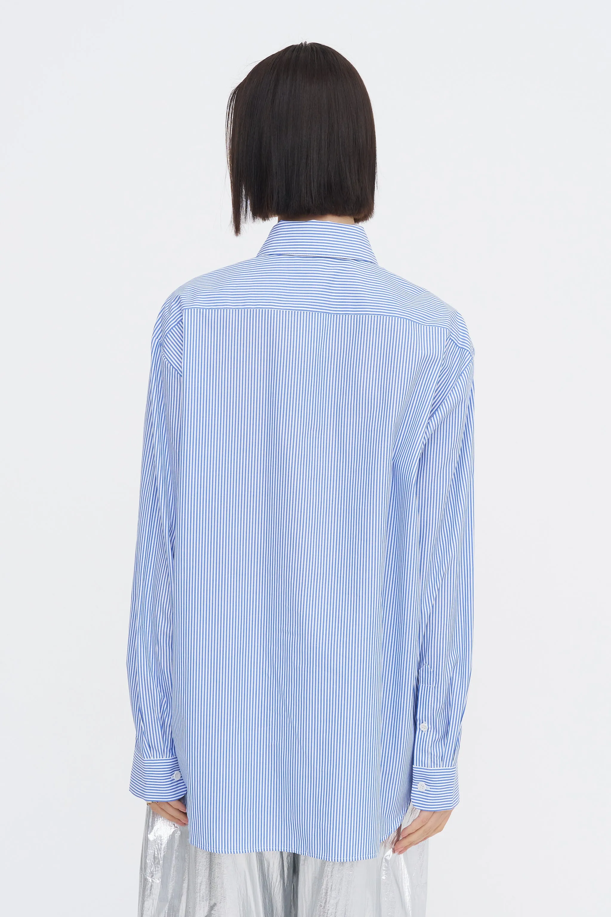 Striped Shirting Easy Tuxedo Shirt, Blue Multi sold by Kick Pleat product image thumbnail 4