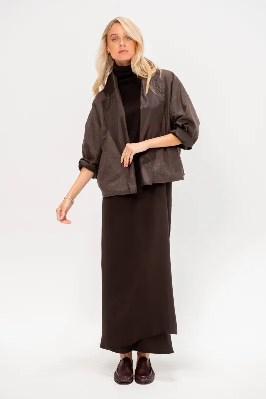 Oversized Jacket, Dark Taupe sold by Kick Pleat