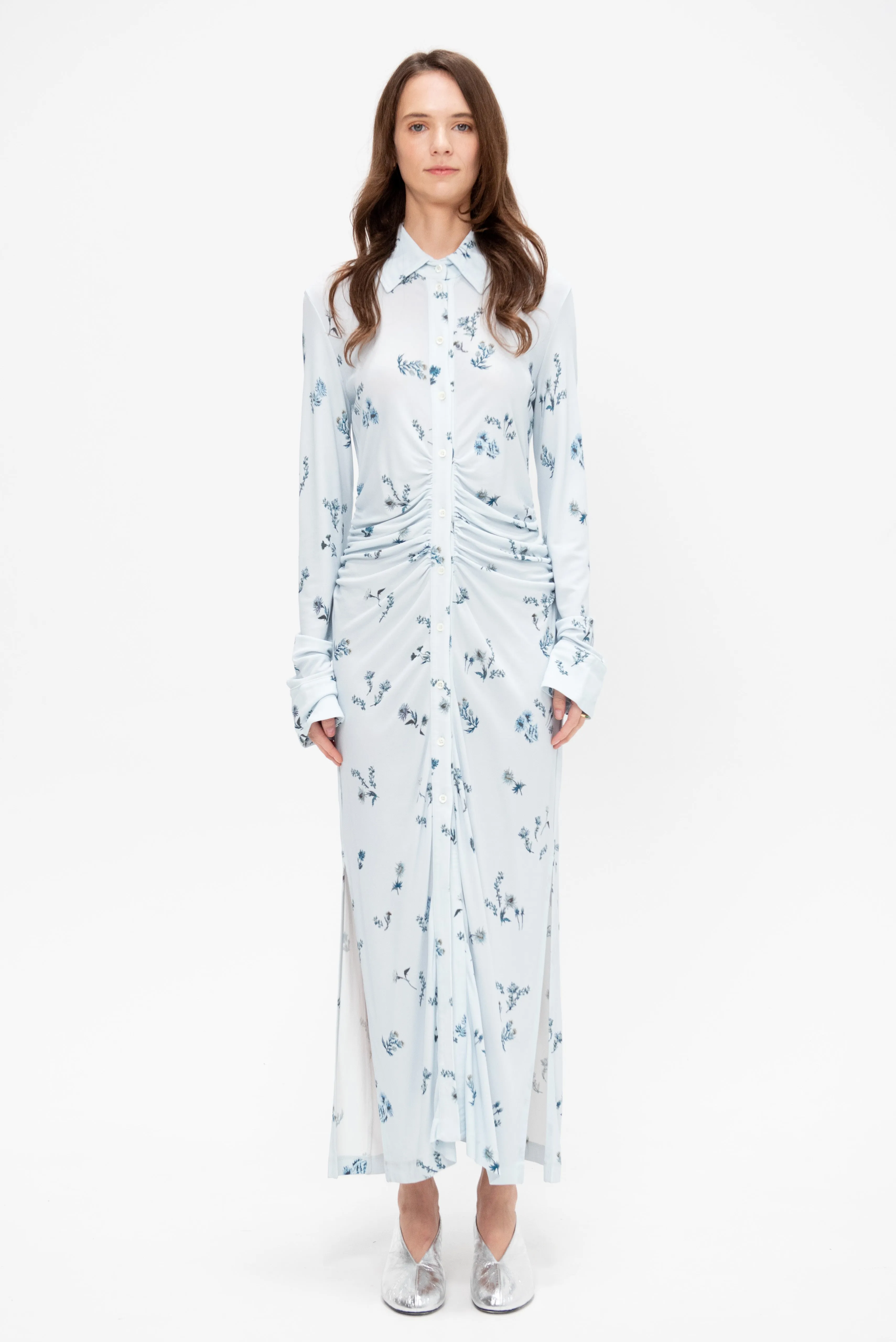 Claudia Dress, Danube Shibori Flower sold by Kick Pleat product image thumbnail 2