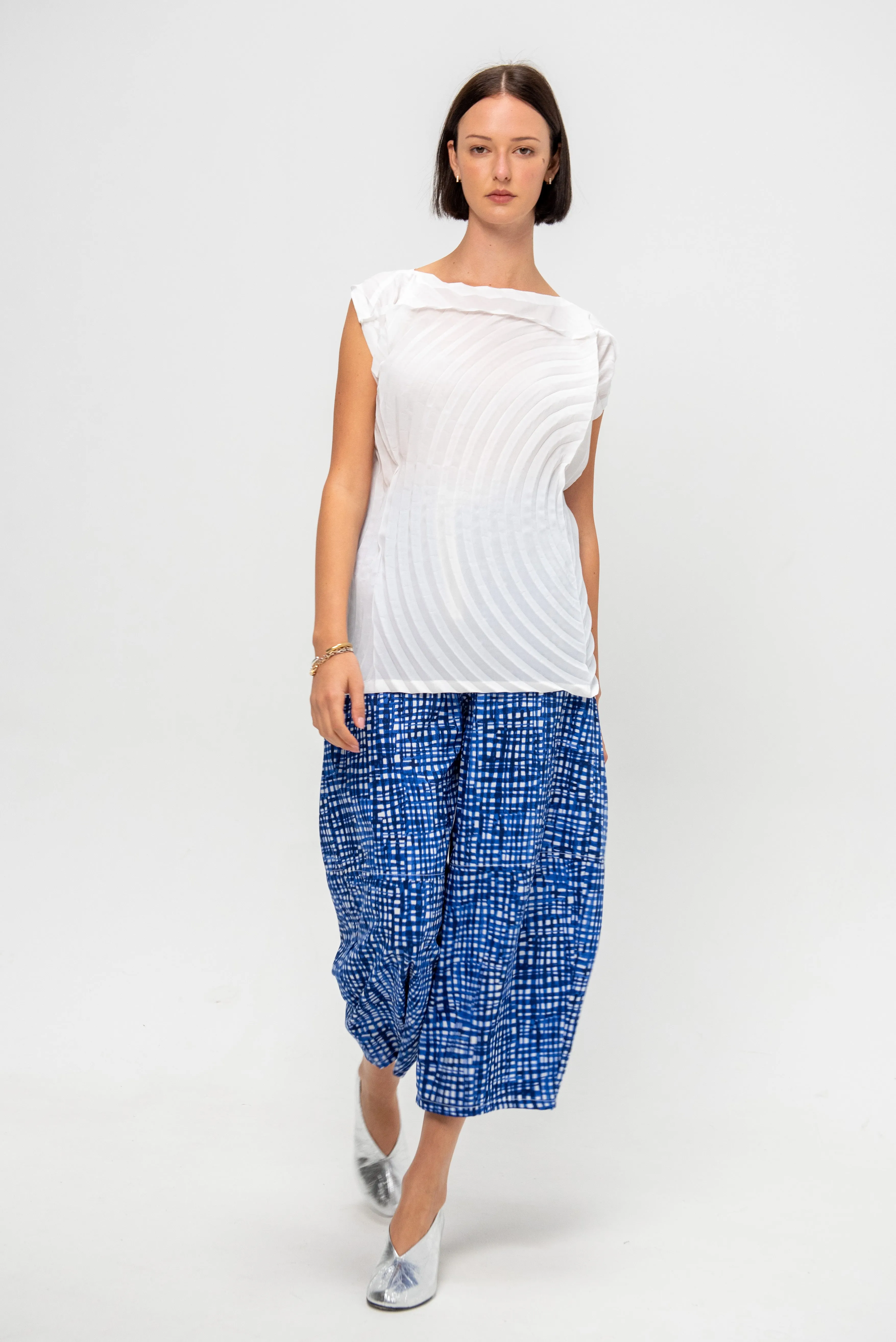 Hannah Pant, Blue Check sold by Kick Pleat product image thumbnail 5