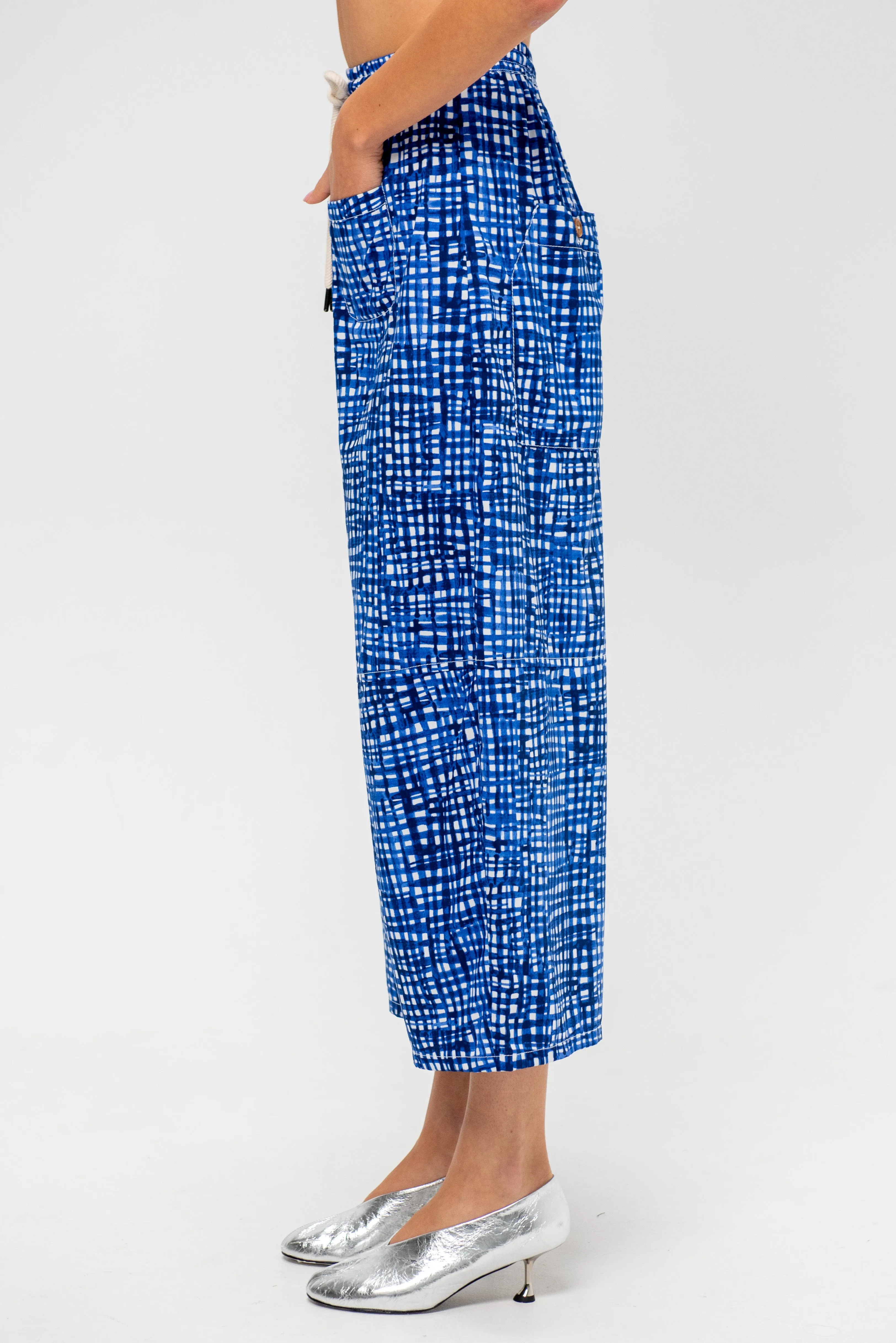 Hannah Pant, Blue Check sold by Kick Pleat product image thumbnail 3