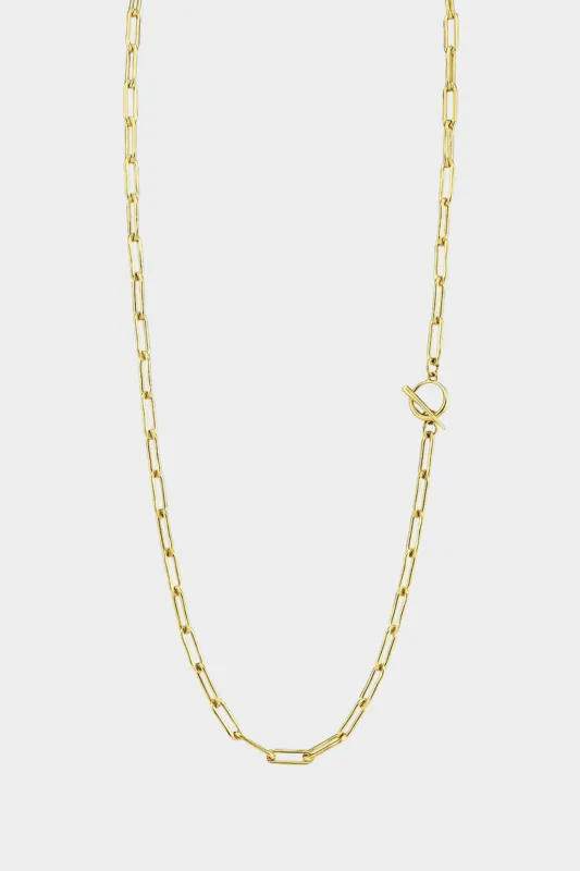 Rectangular Link Chain Necklace, Yellow Gold Plate made by Gabriela Artigas