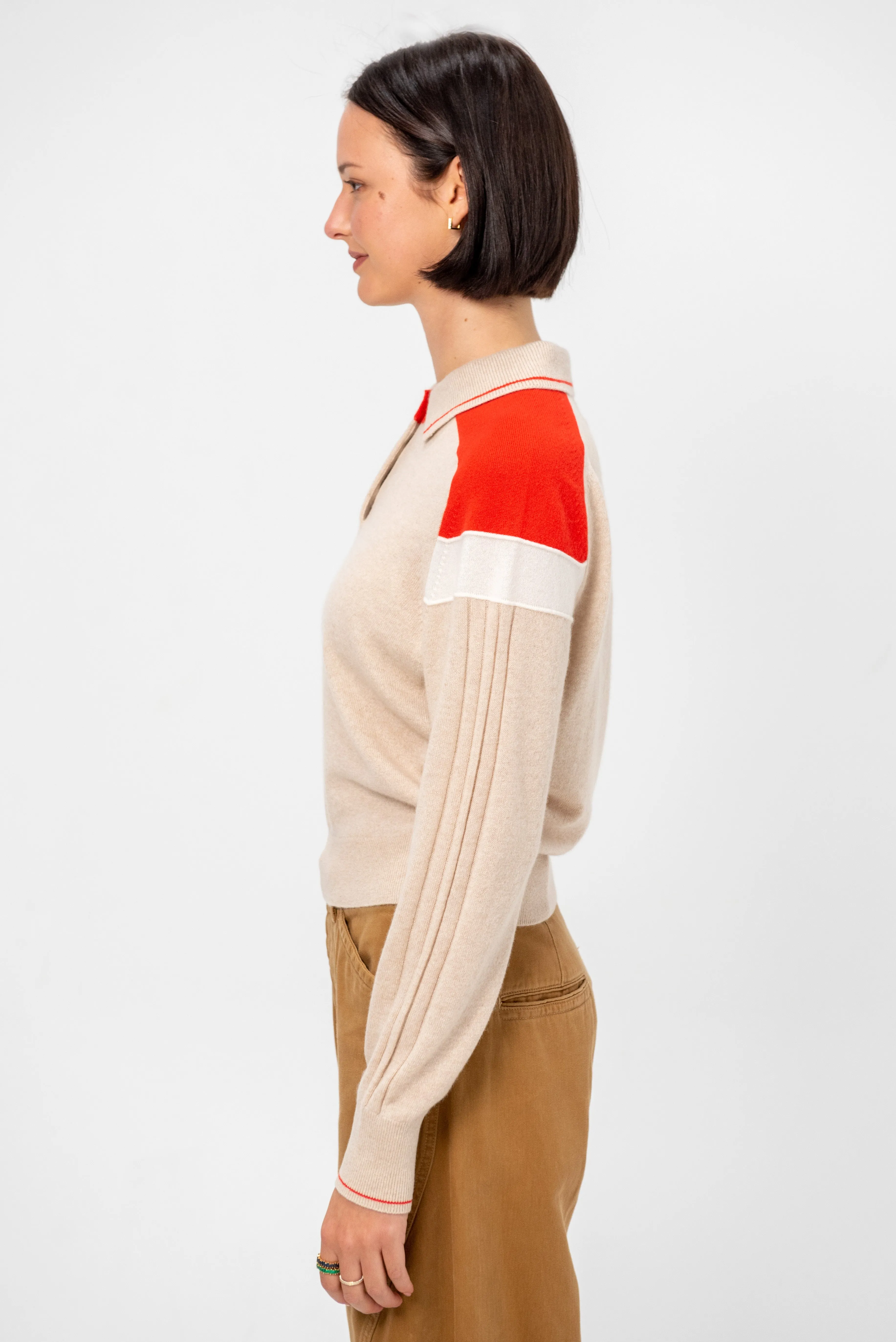 Alpine Collegiate Polo, Sandstone Combo sold by Kick Pleat product image thumbnail 3