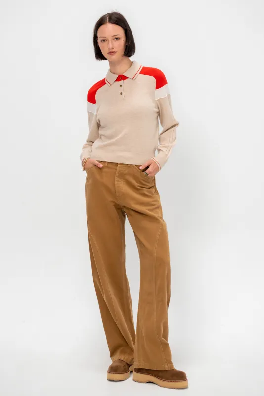 Alpine Collegiate Polo, Sandstone Combo sold by Kick Pleat