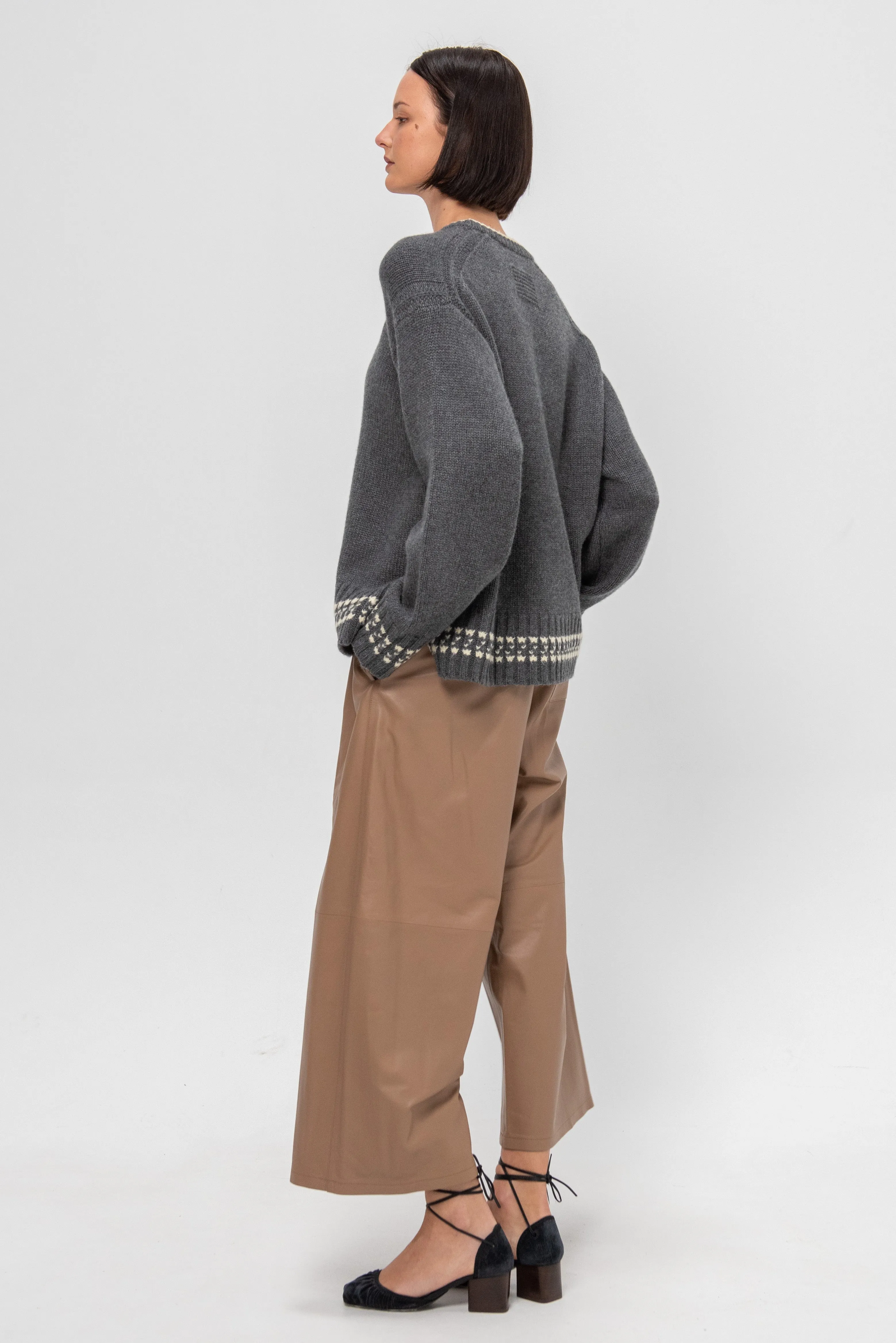 Tipped Cozy Crew, Charcoal & Mist sold by Kick Pleat product image thumbnail 5