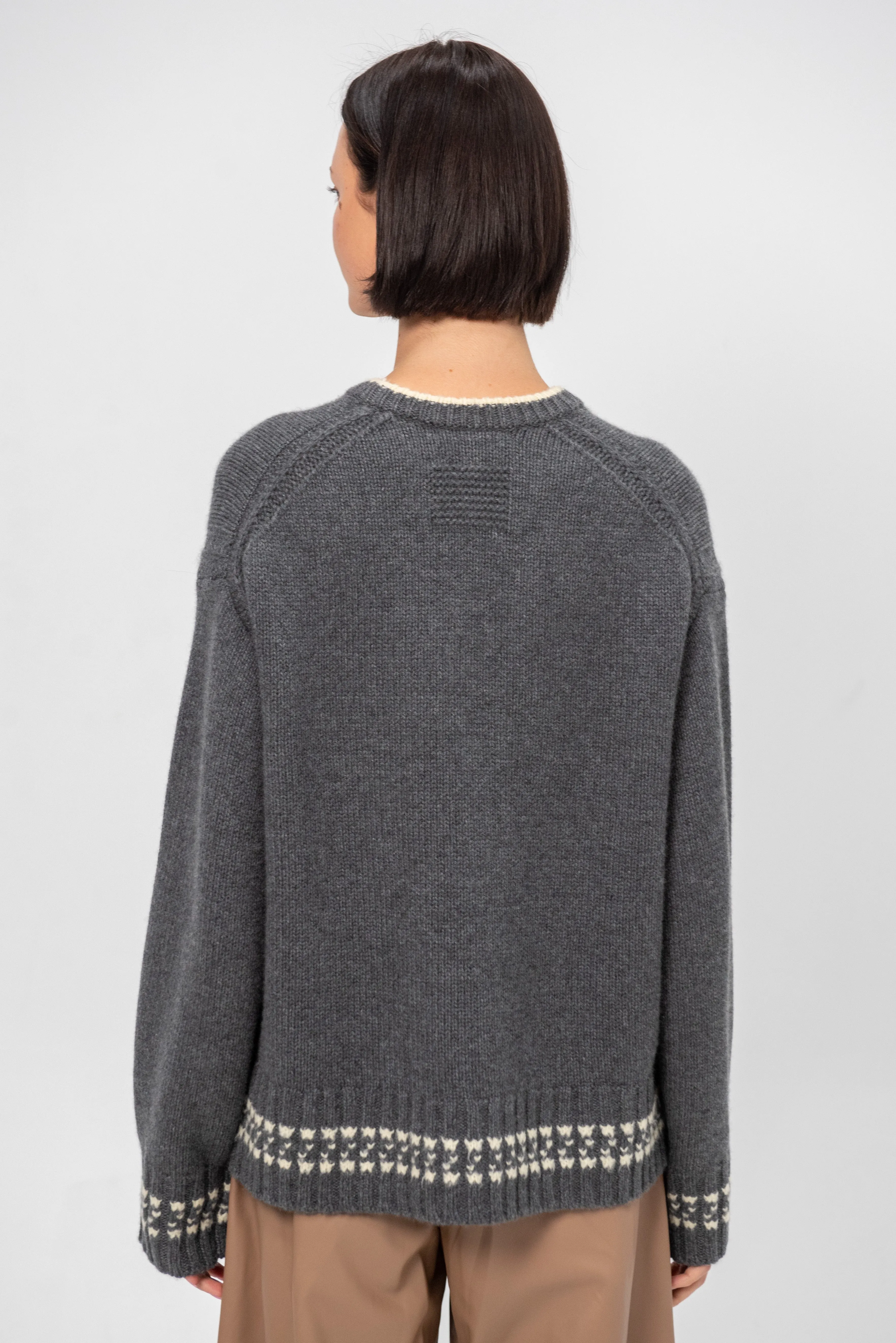 Tipped Cozy Crew, Charcoal & Mist sold by Kick Pleat product image thumbnail 4