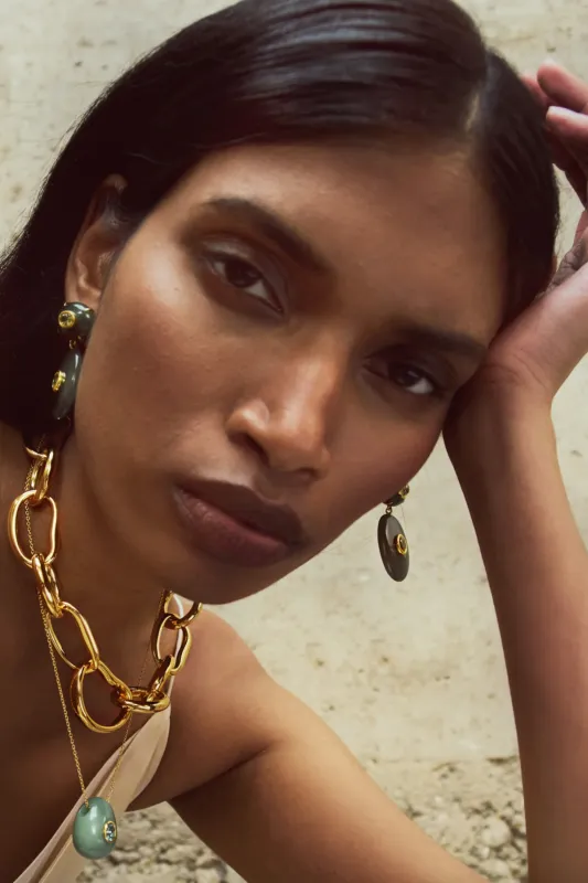 Dorothy Earrings, Green sold by Kick Pleat