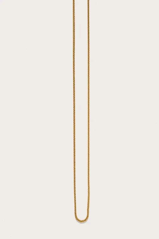 Thin Wheat Chain - 20", Yellow Gold made by Azlee