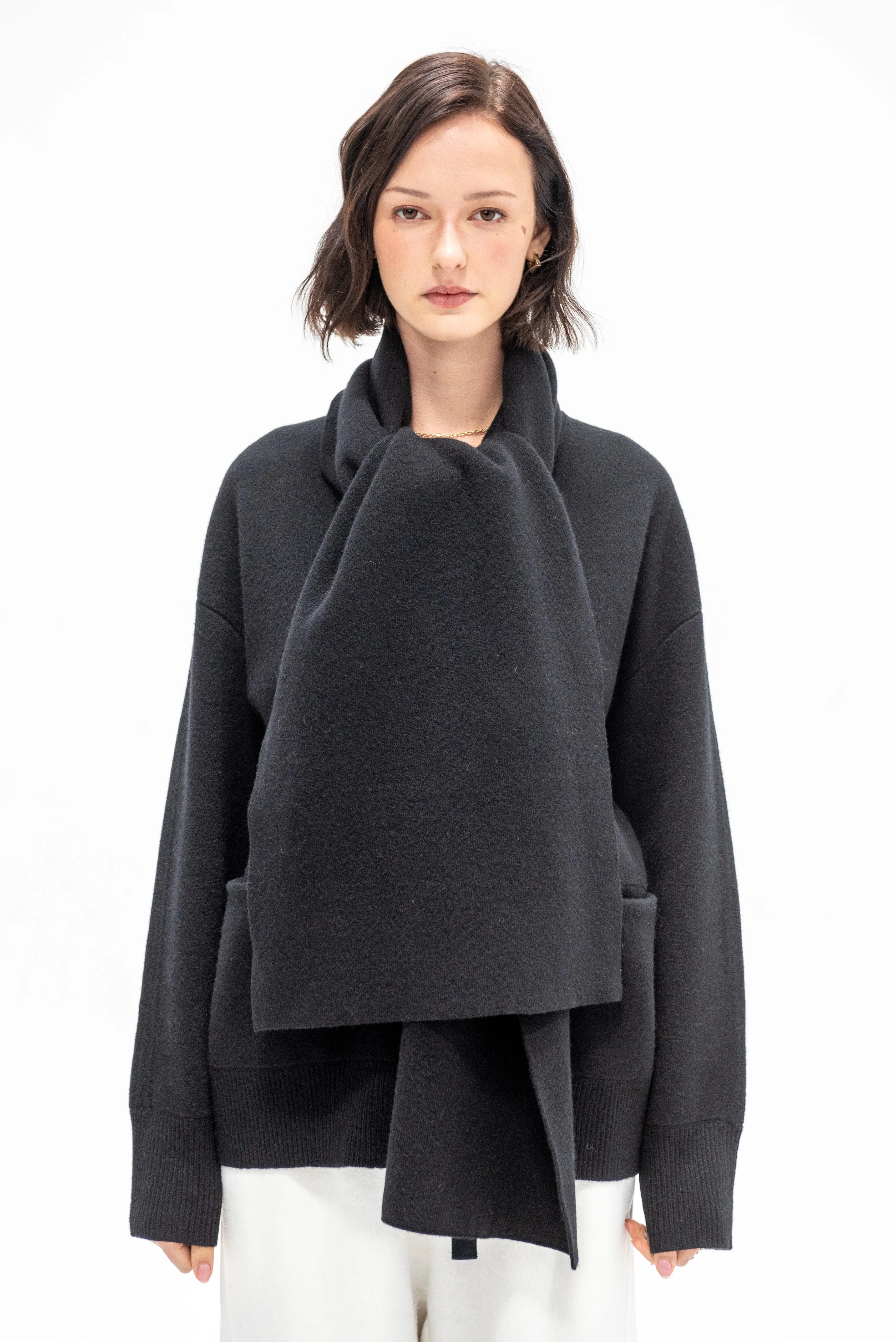 Medina Cardigan with Scarf, Black sold by Kick Pleat product image thumbnail 2