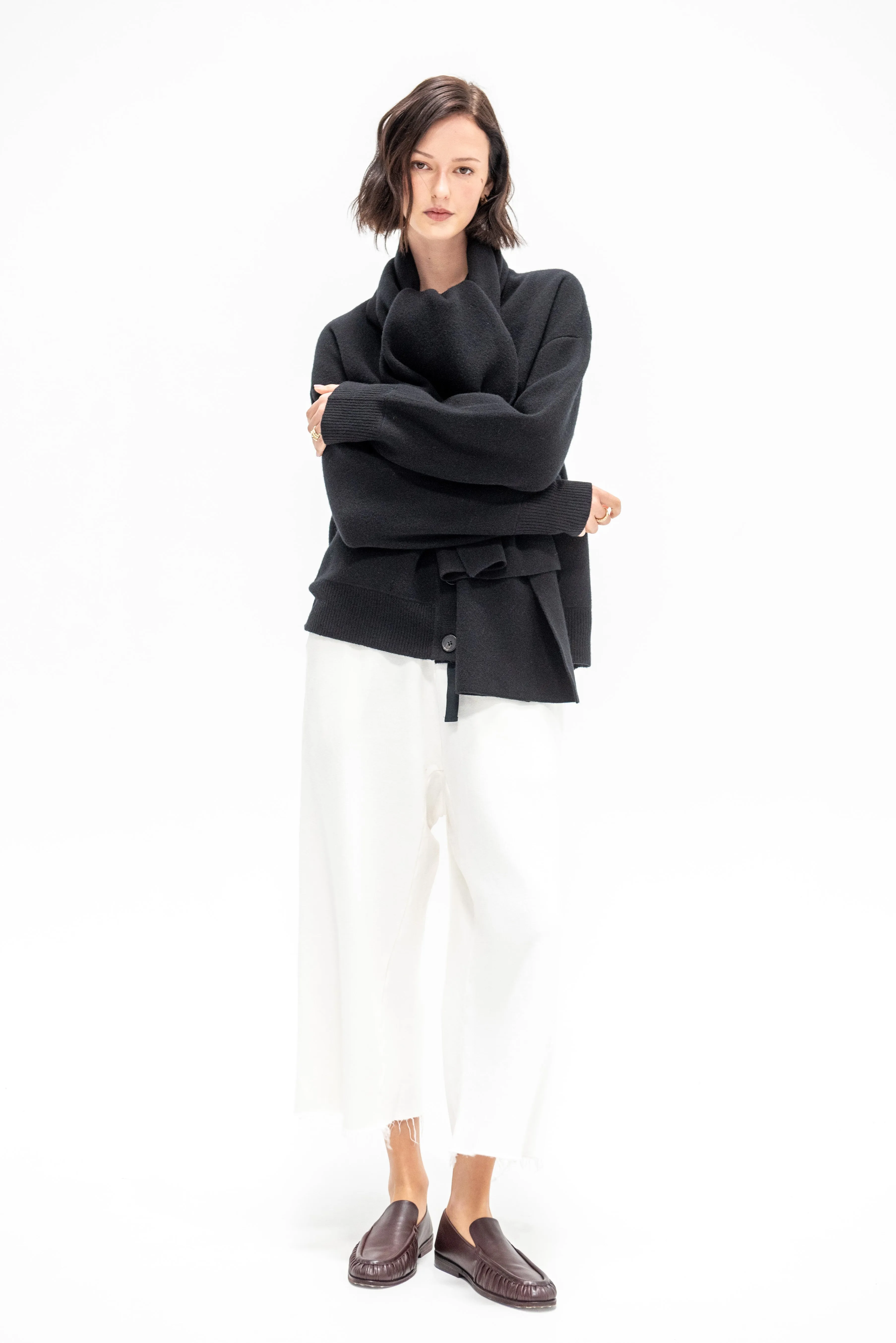 Medina Cardigan with Scarf, Black sold by Kick Pleat product image thumbnail 5